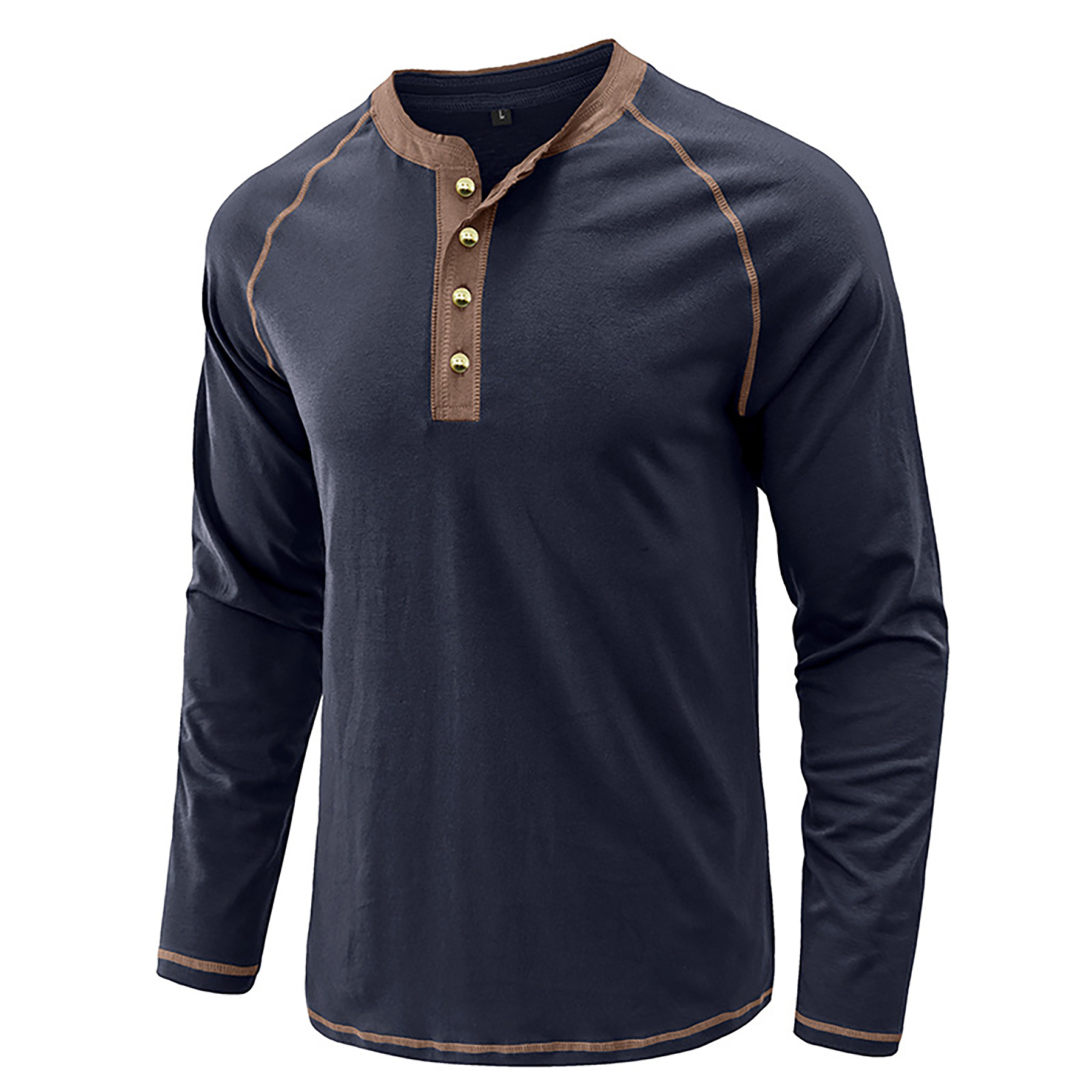 Men's Long Sleeve Henley Shirt 13
