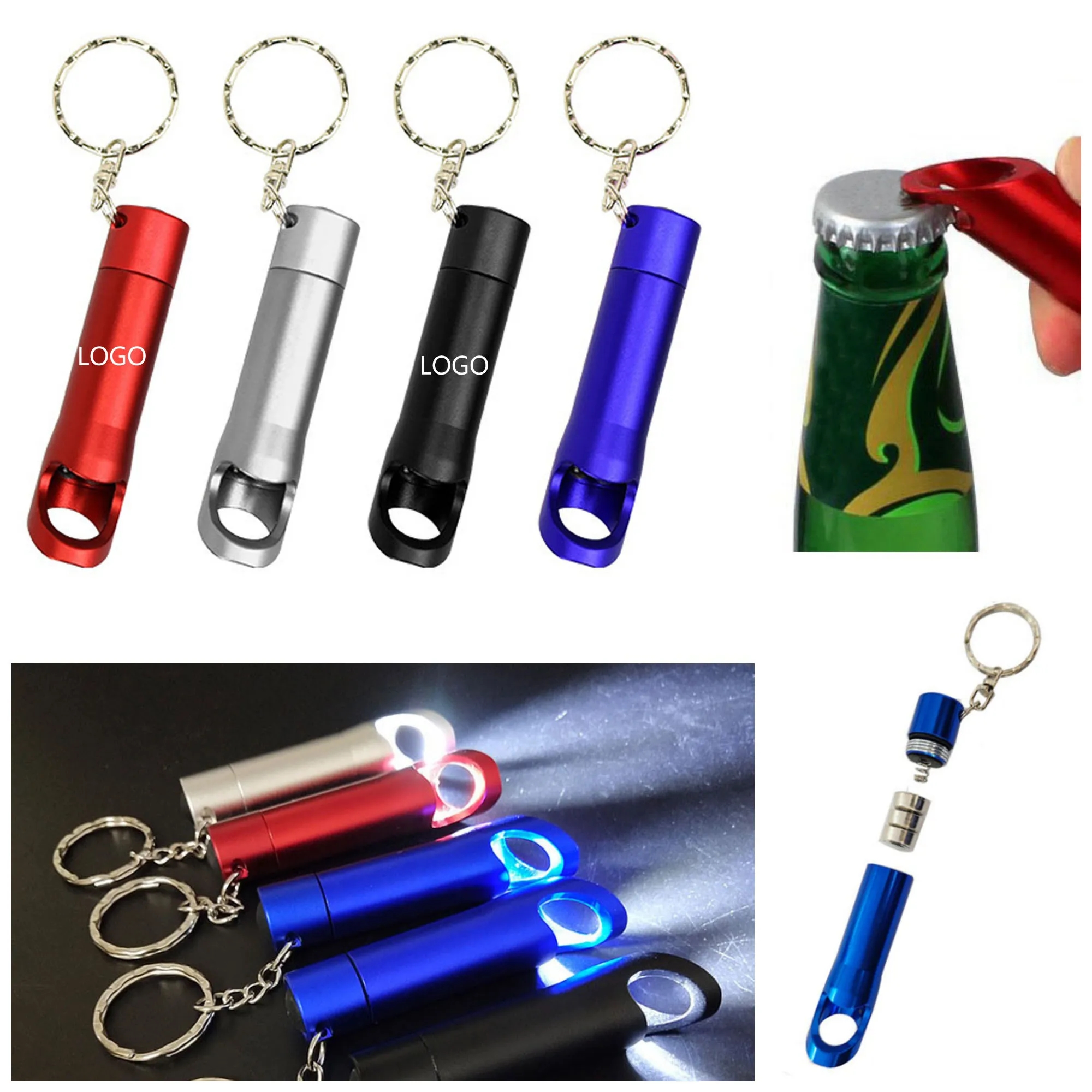 LED Flashlight Small Mini Bottle Opener Pocket Keychain 5