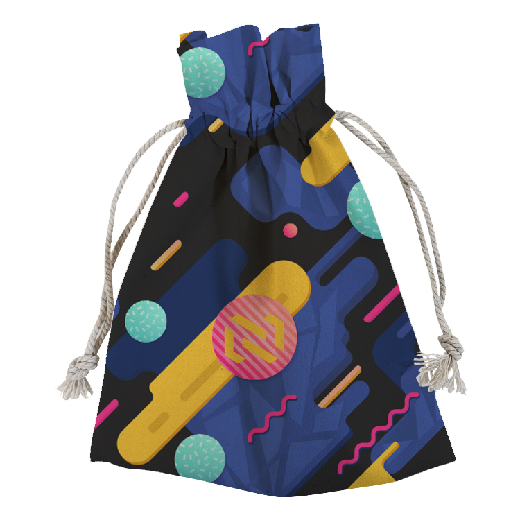 Wide Vibrant Cotton Drawstring Pouch 9
