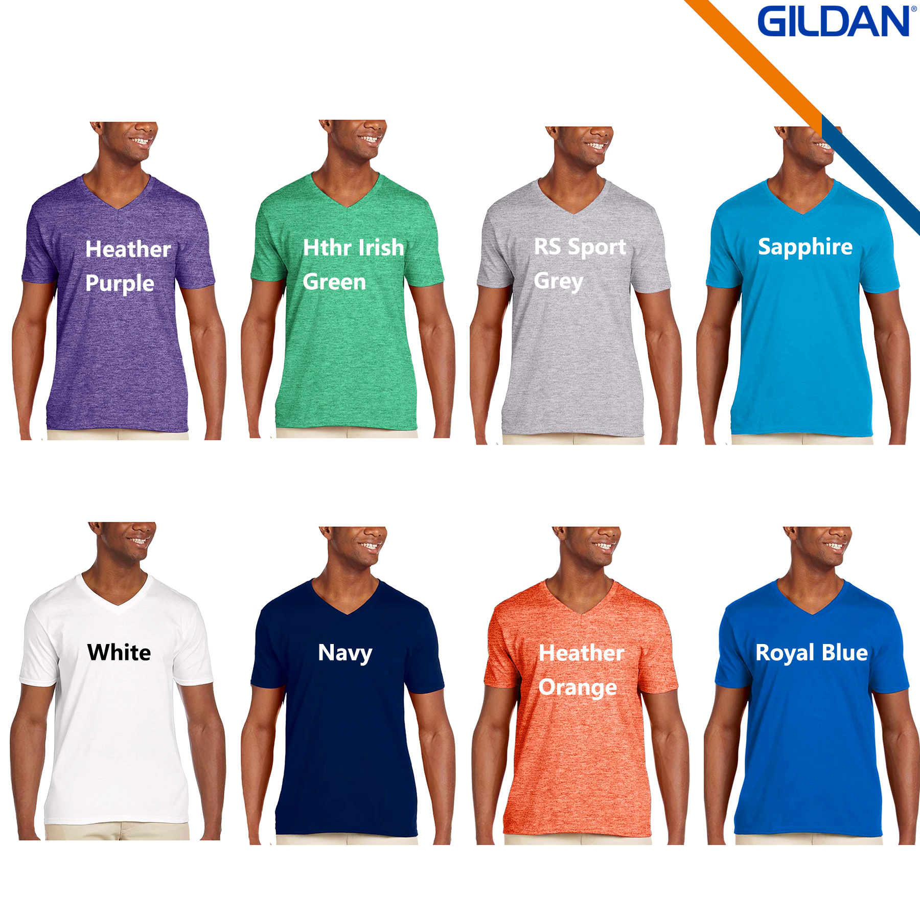 Gildan® 100% Preshrunk Cotton Adult Softstyle V-Neck T-shirts 5