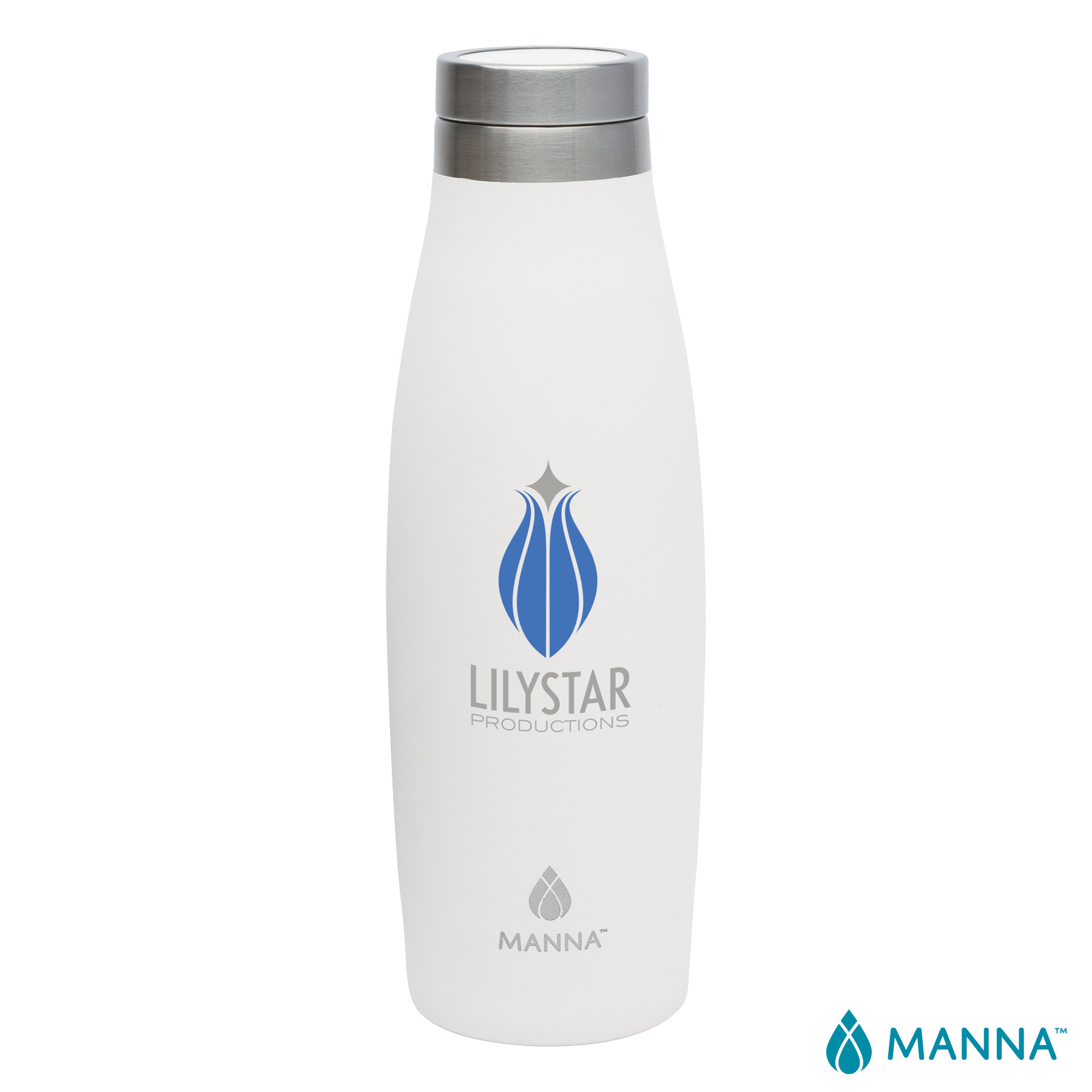 Manna™ 18 oz. Oasis Stainless Steel Water Bottle w/ Marble Lid 10