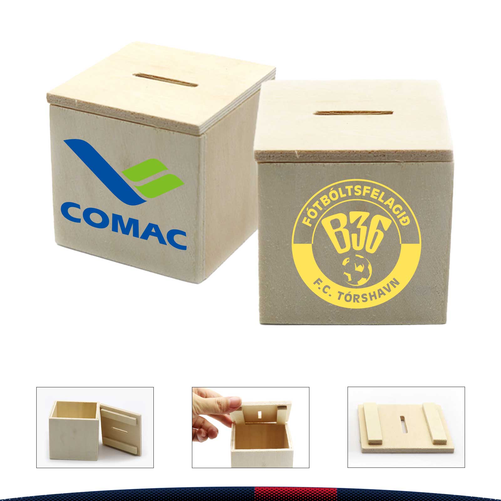 Square Wooden Money Box 2