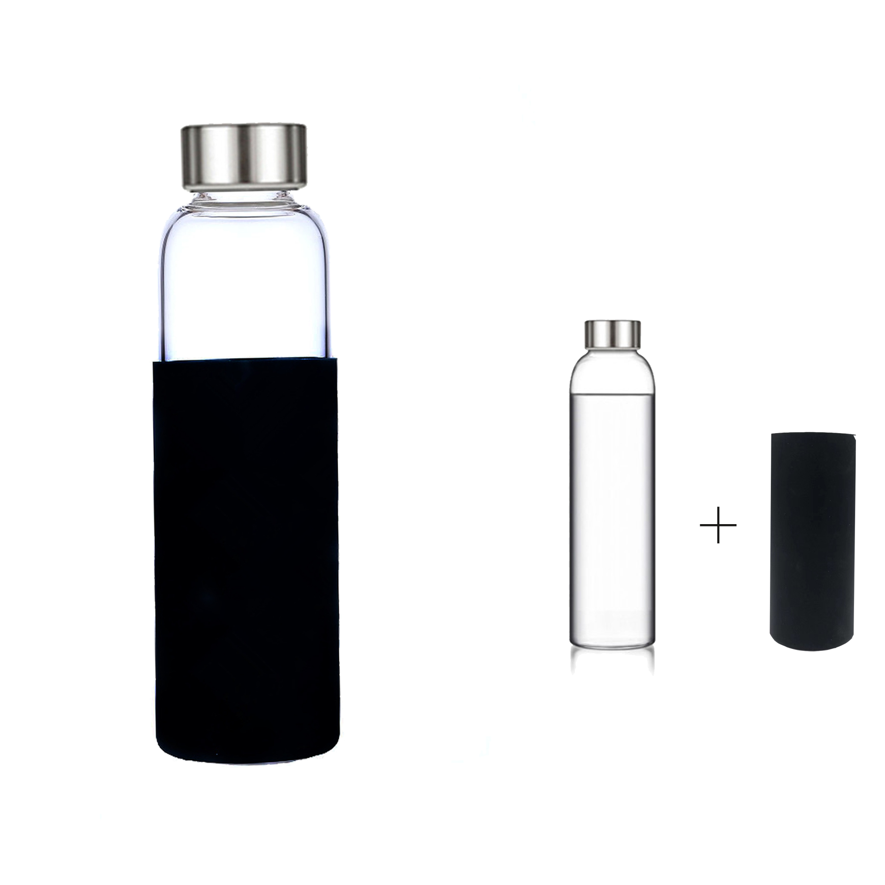 18oz Glass Tumblers with Silicone Protective Sleeve 1
