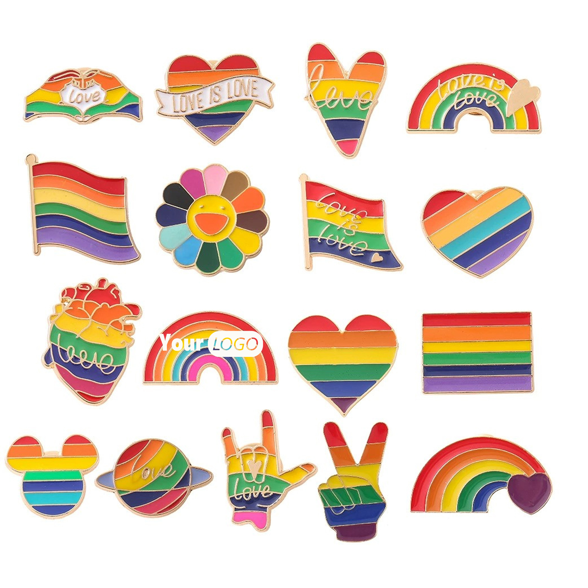 Enamel Brooches Lapel Pins Rainbow Color 2