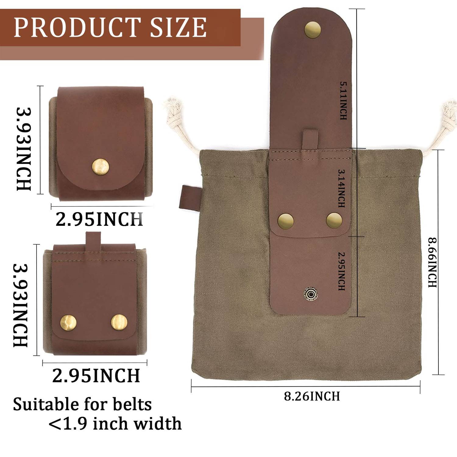 Portable Foldable Leather Canvas Foraging Pouch 1