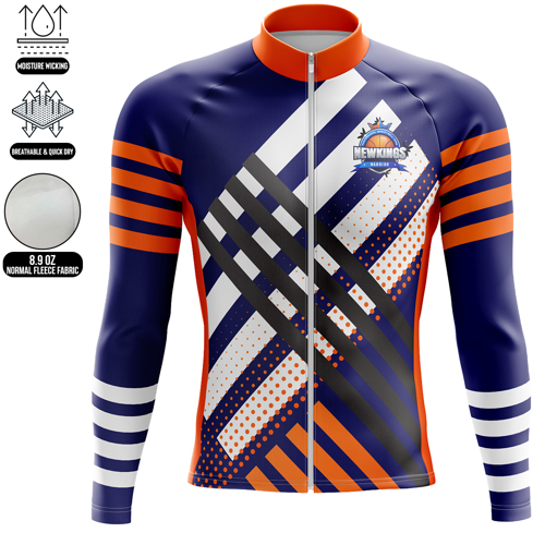 Unisex Full Sublimation Long Sleeve Cycling Jersey with 3