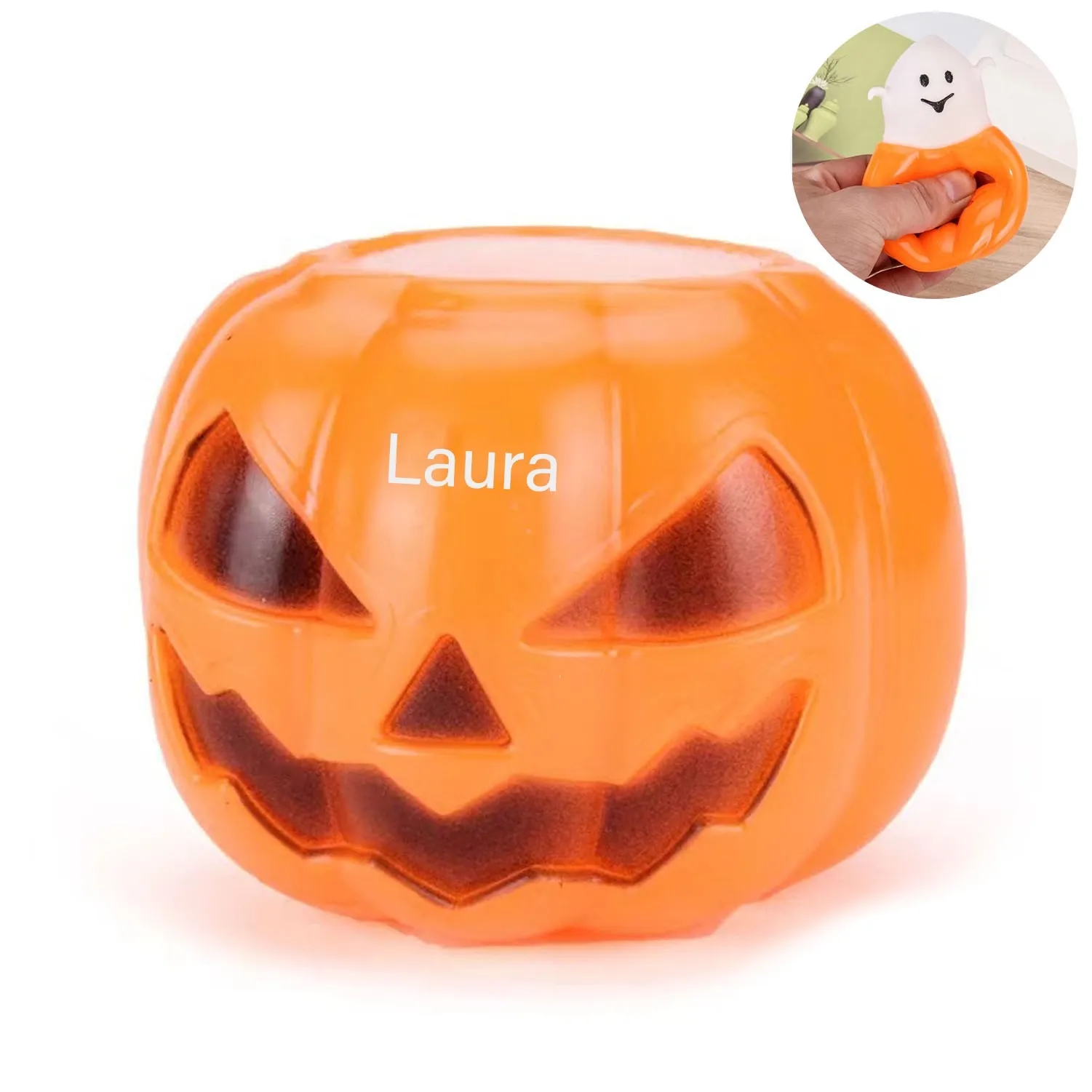 Pumpkin Stress Toys With Ghost in Cups 4