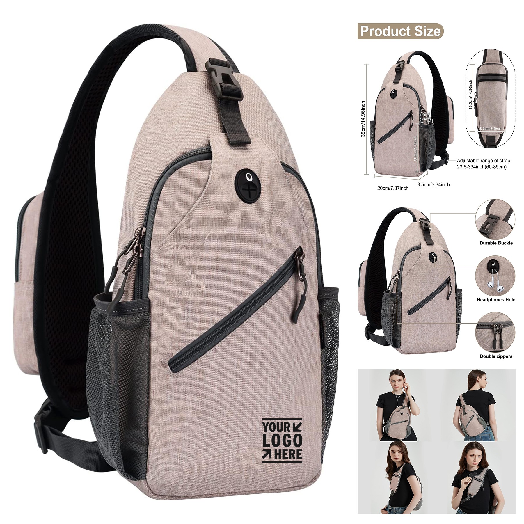 Women Men Crossbody Backpack Chest Lightweight Shoulder Multipurpose Sling Bag 2