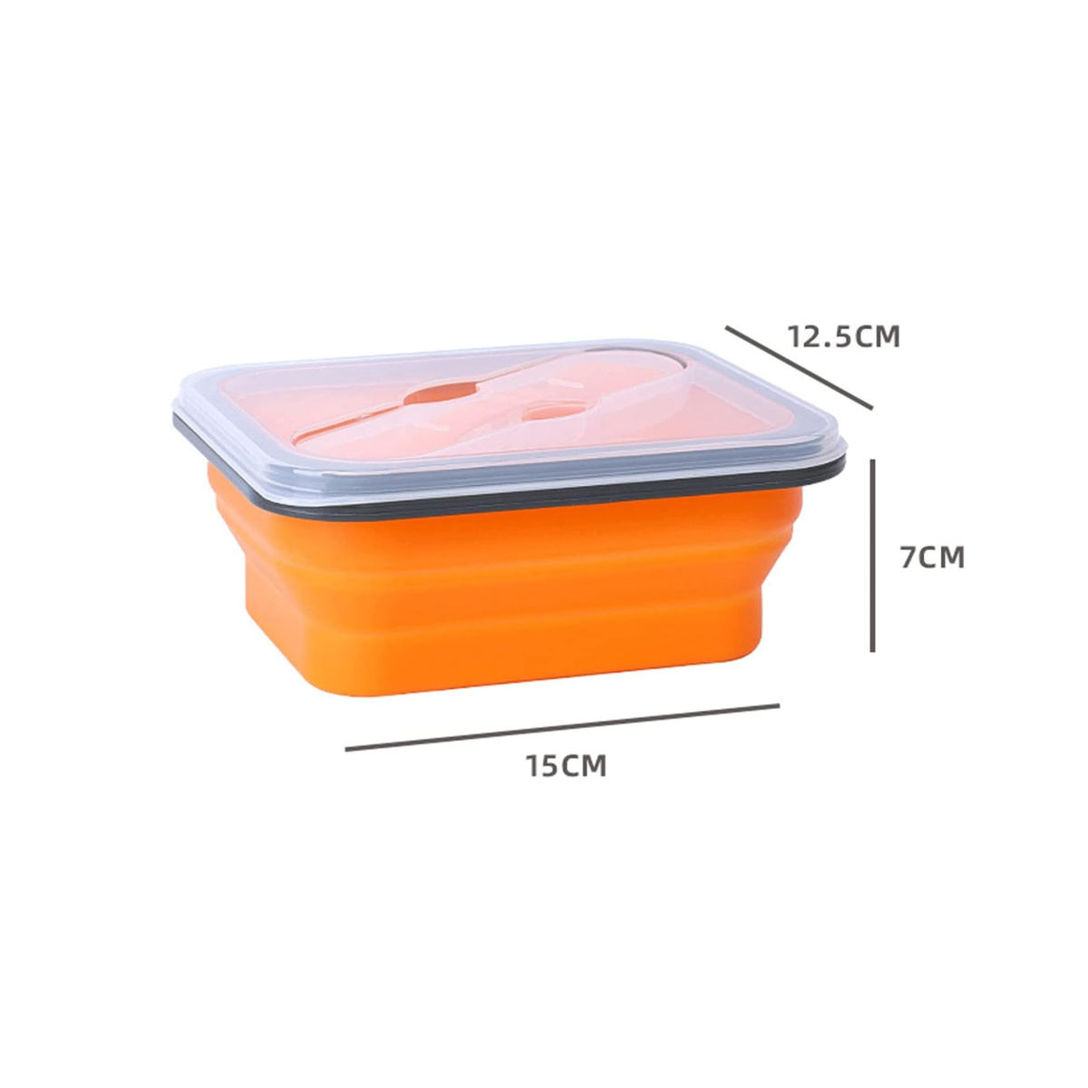 Foldable Silicone Lunch Box with Utensil Set 2