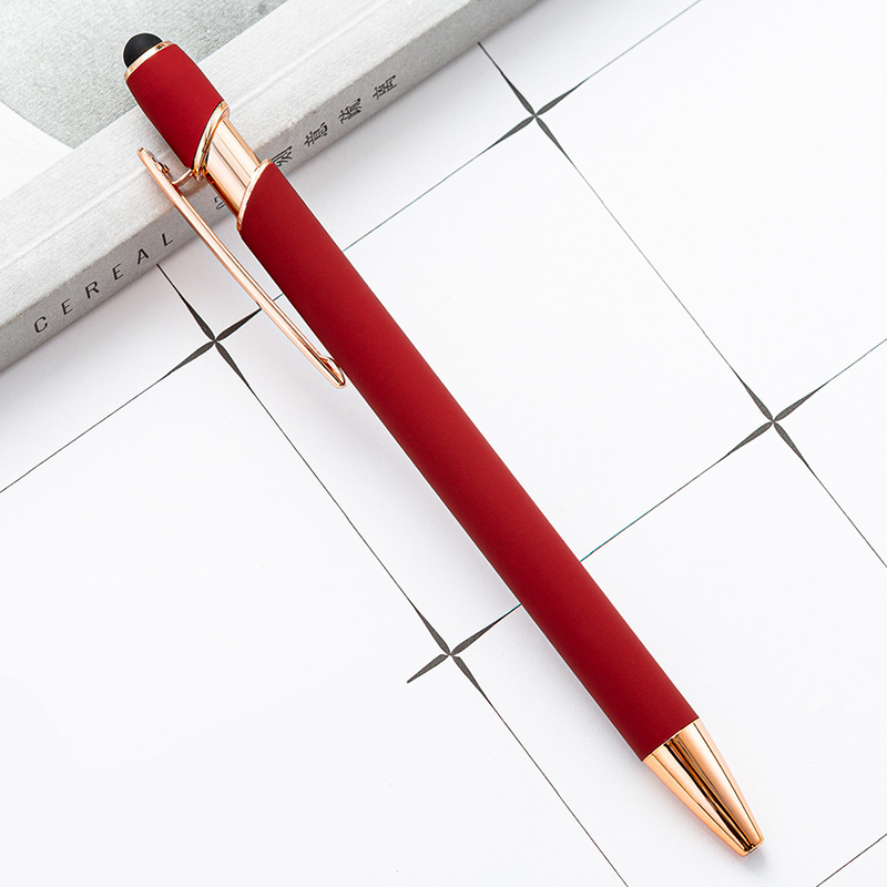 Softy Gold Metallic Pen w/ Stylus - Laser 2