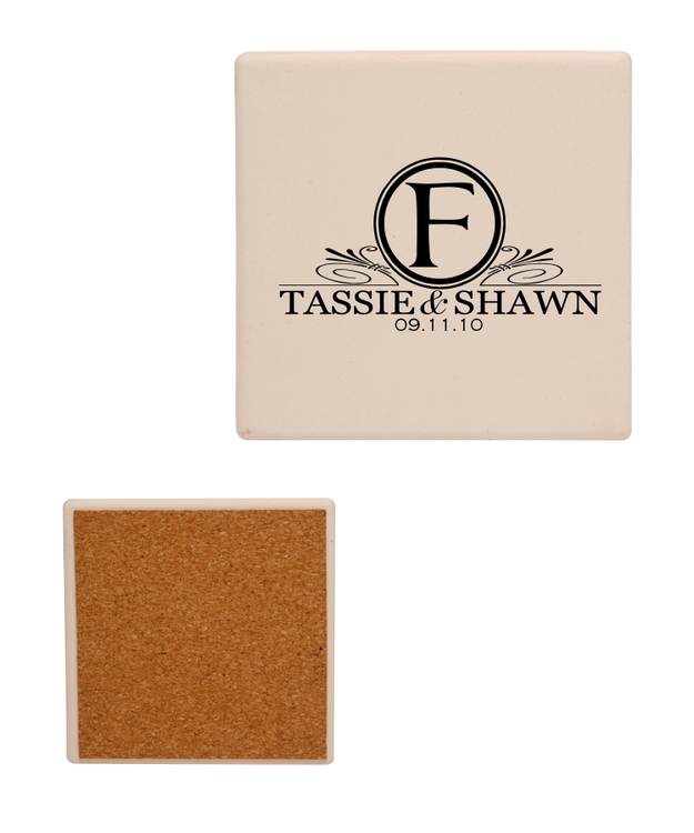 4" Square Absorbent Stone Coaster 2