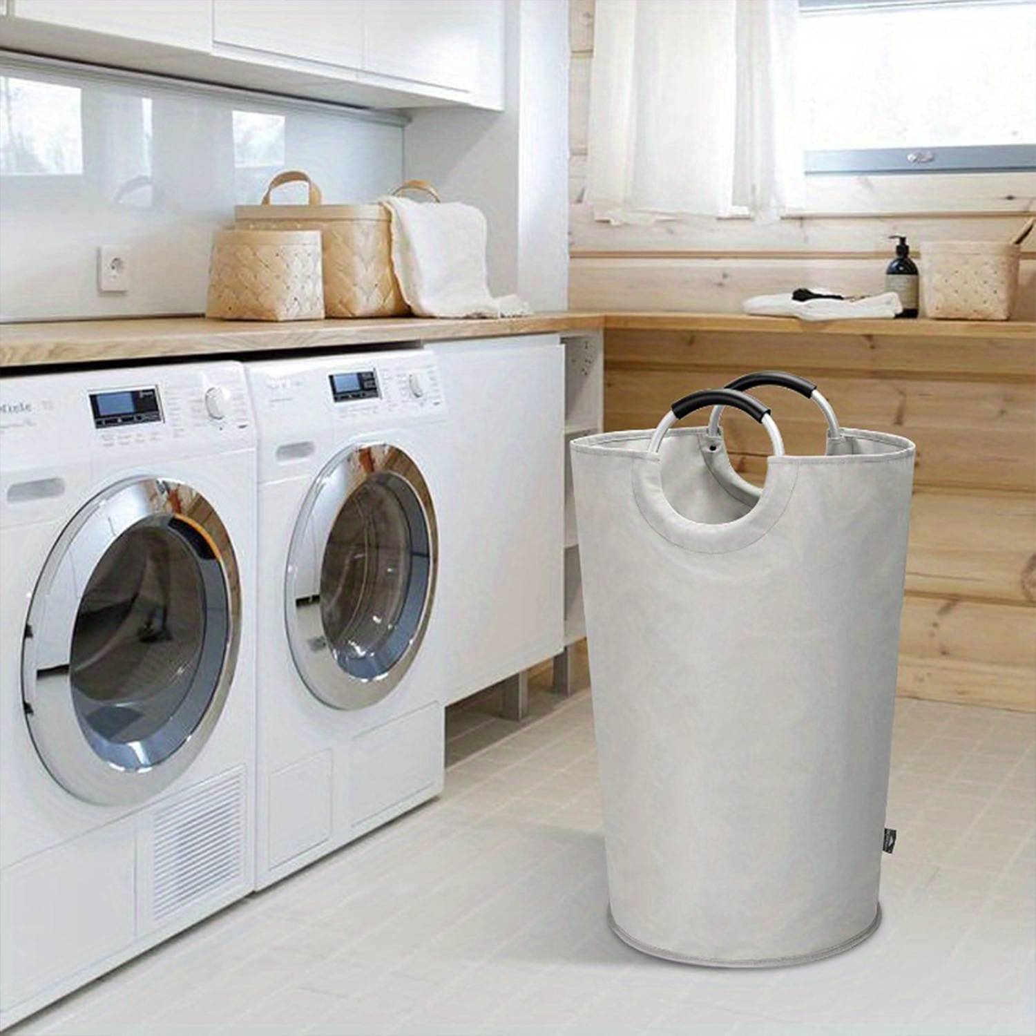82L Foldable Freestanding Canvas Laundry Hamper 7