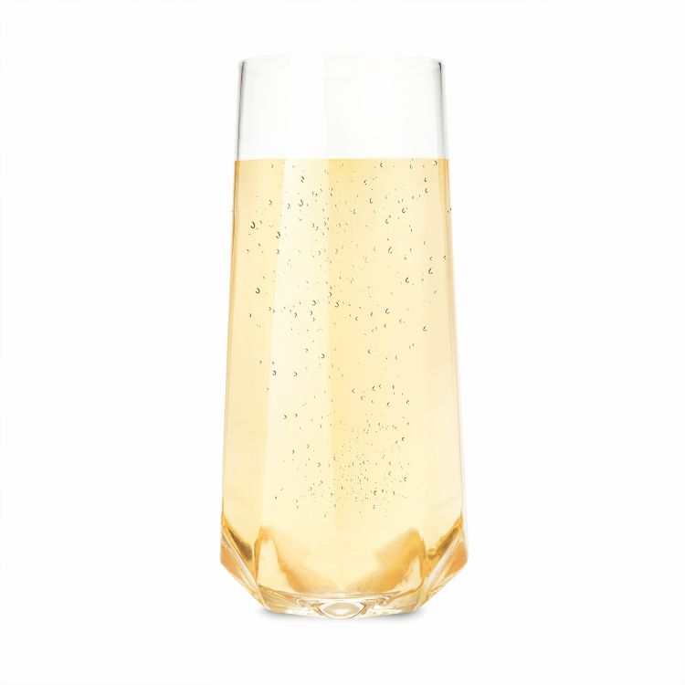 Viski® Faceted Crystal Stemless Champagne Flute, set of 2 7