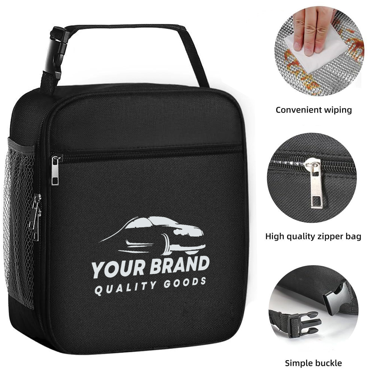 Portable Insulated Lunch Bag With Handle & Shoulder Strap 2