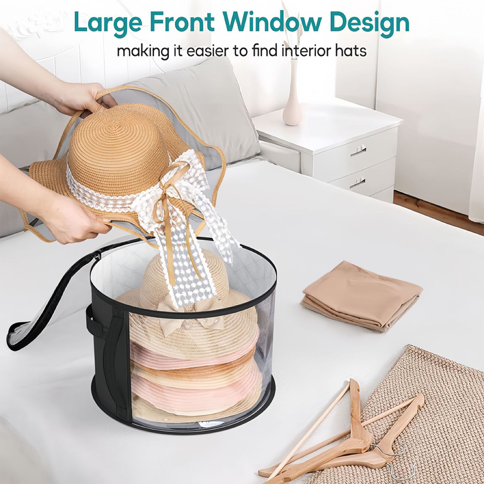 Foldable round hat non-woven storage bag 1