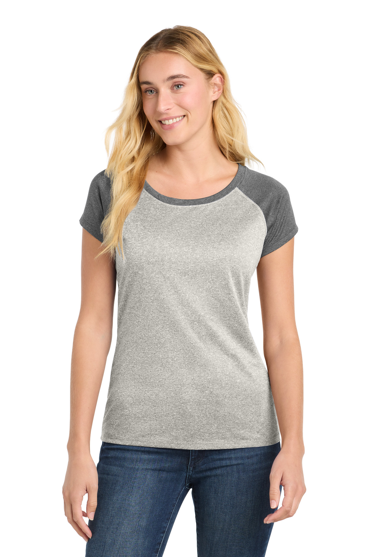 Sport-Tek Women's Heather-On-Heather Contender Scoop Neck Tee. LST362 23