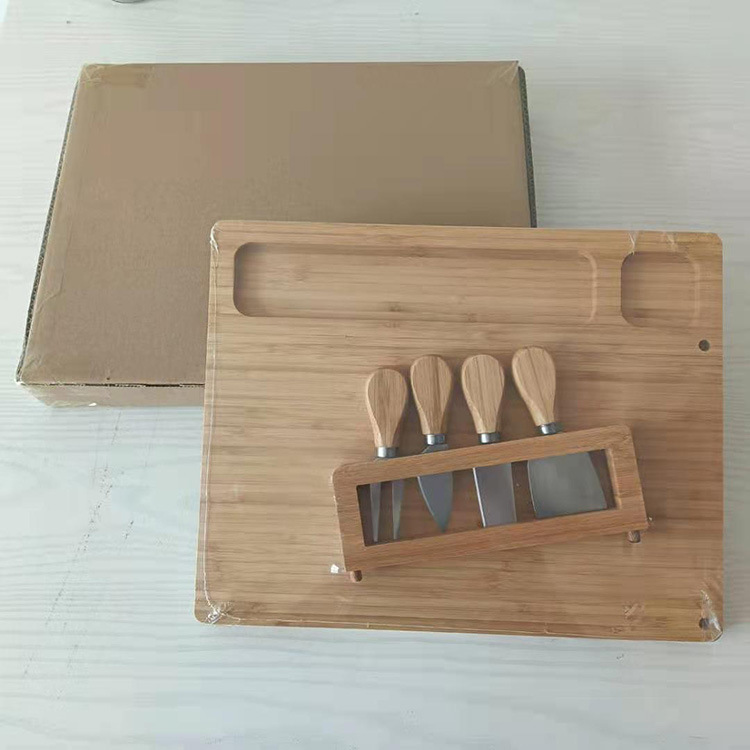5-Piece Magnetic Bamboo Cheese Board Set 2