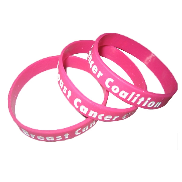 Breast Cancer Custom Deboss-fill Wristbands 1