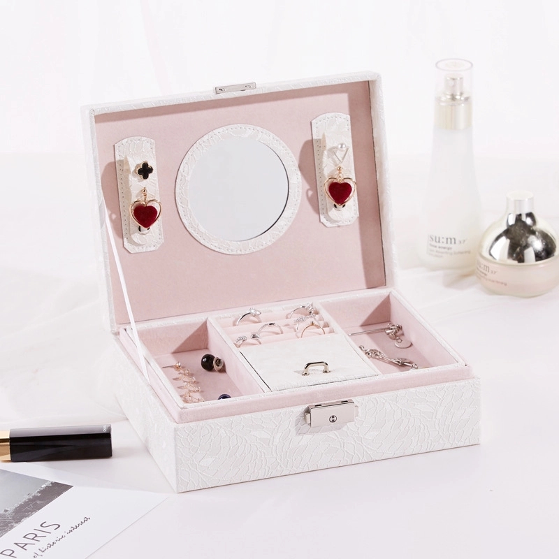 Custom Multi-Layer Jewelry Organizer Box with Mirror & Lock 14
