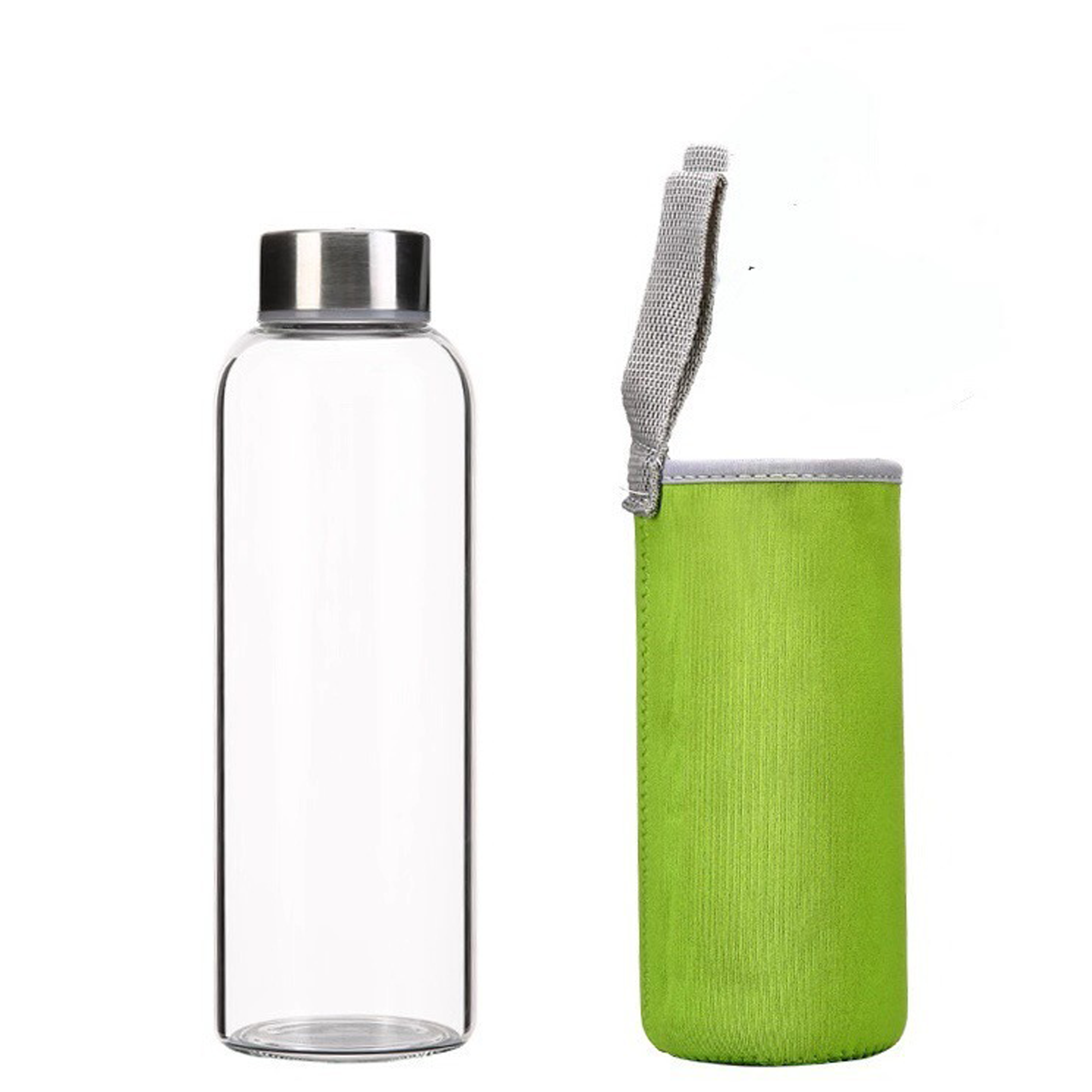 18oz Transparent Glass Water and Juice Bottle 3
