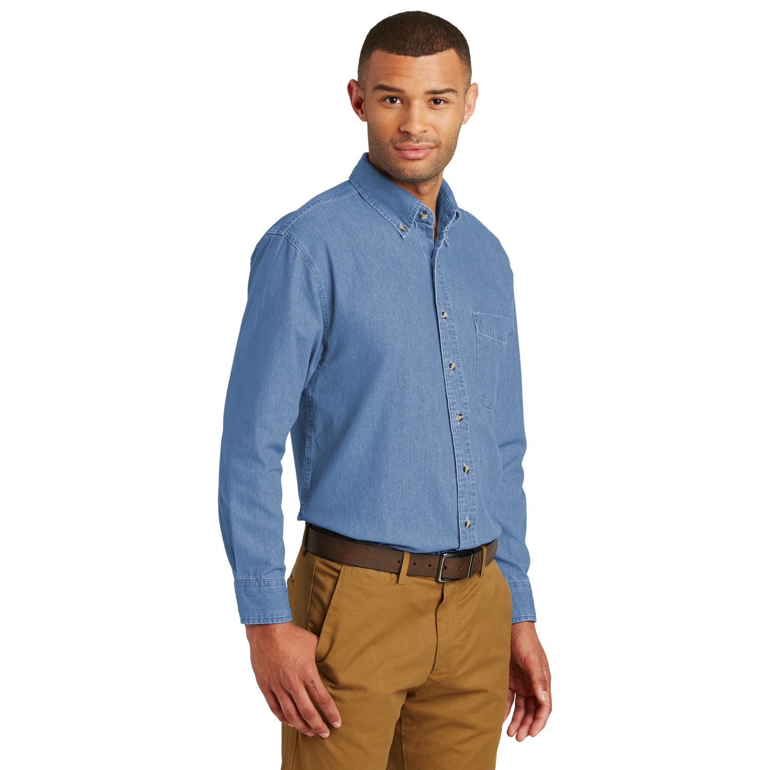 Port & Company Long Sleeve Value Denim Shirts w/ 6.5 oz. 2