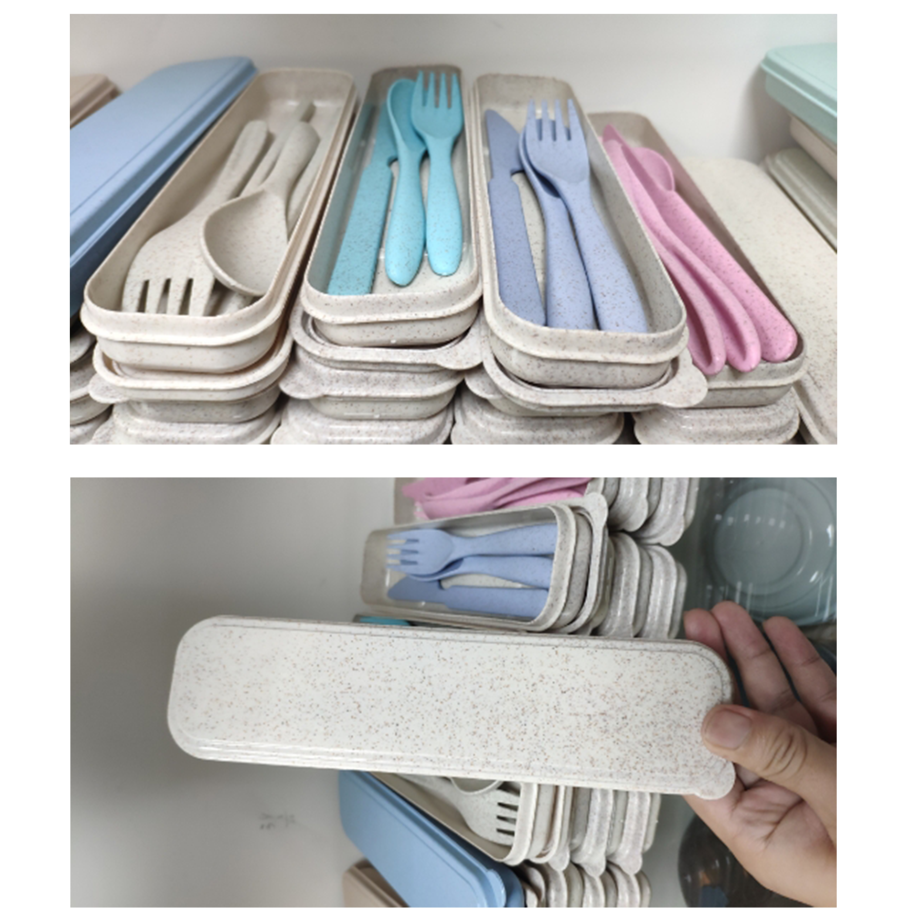 Wheat Straw Cutlery Box MOQ 100 sets 3