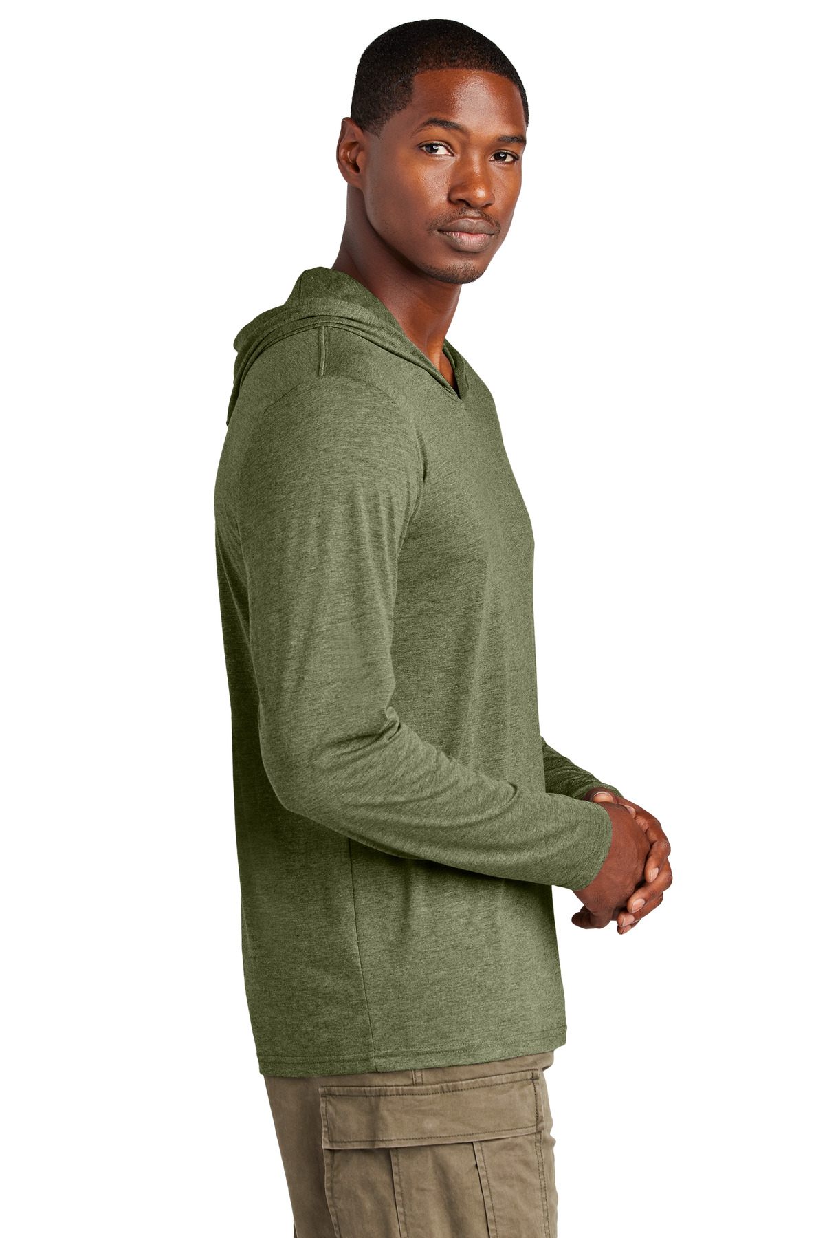 District Perfect Tri Long Sleeve Hoodie. DM139, custom hoodie or sweatshirt with logo imprint 37