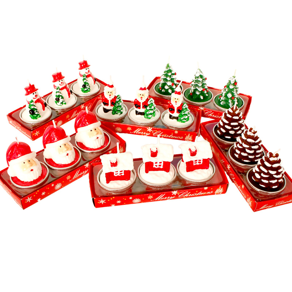 3PCS Christmas Candle Set