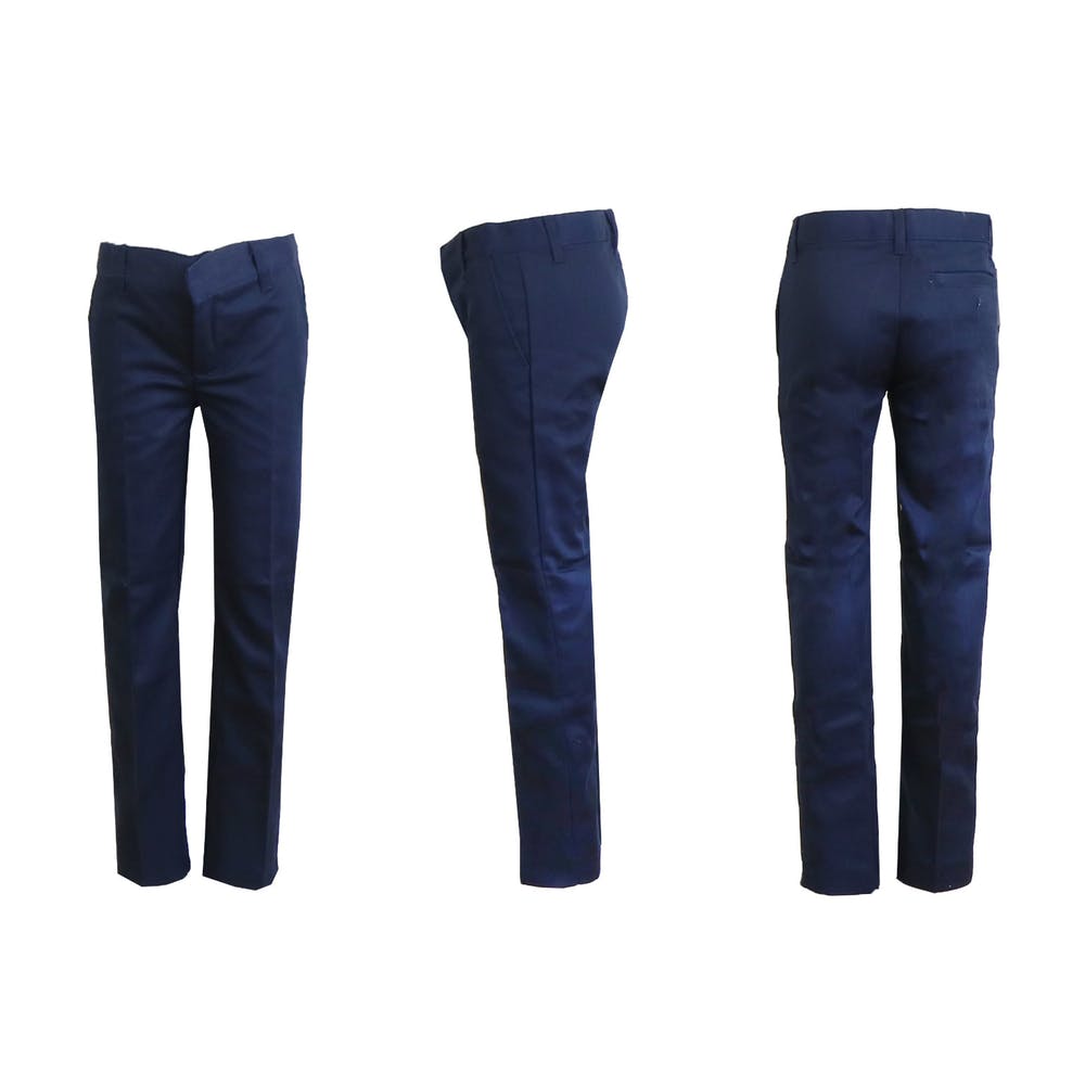 Girls' Uniform Pants - Size 7 Navy Flat Front 2