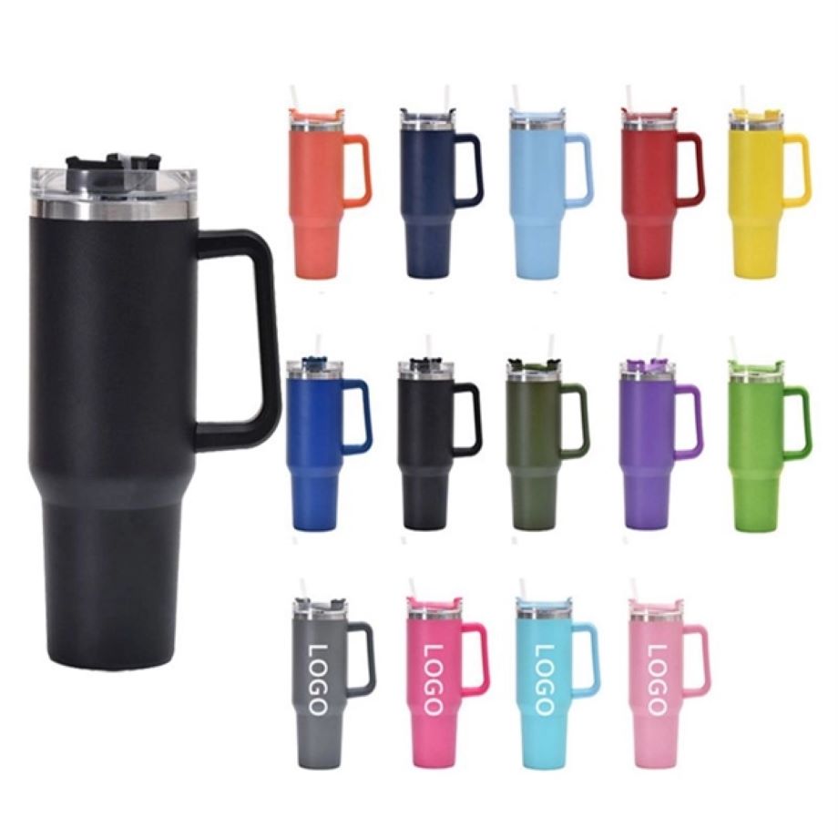 40 OZ Tumbler With Handle And Straw Lid 1