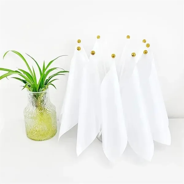 Mini White Flag on Stick with Small Plain 4