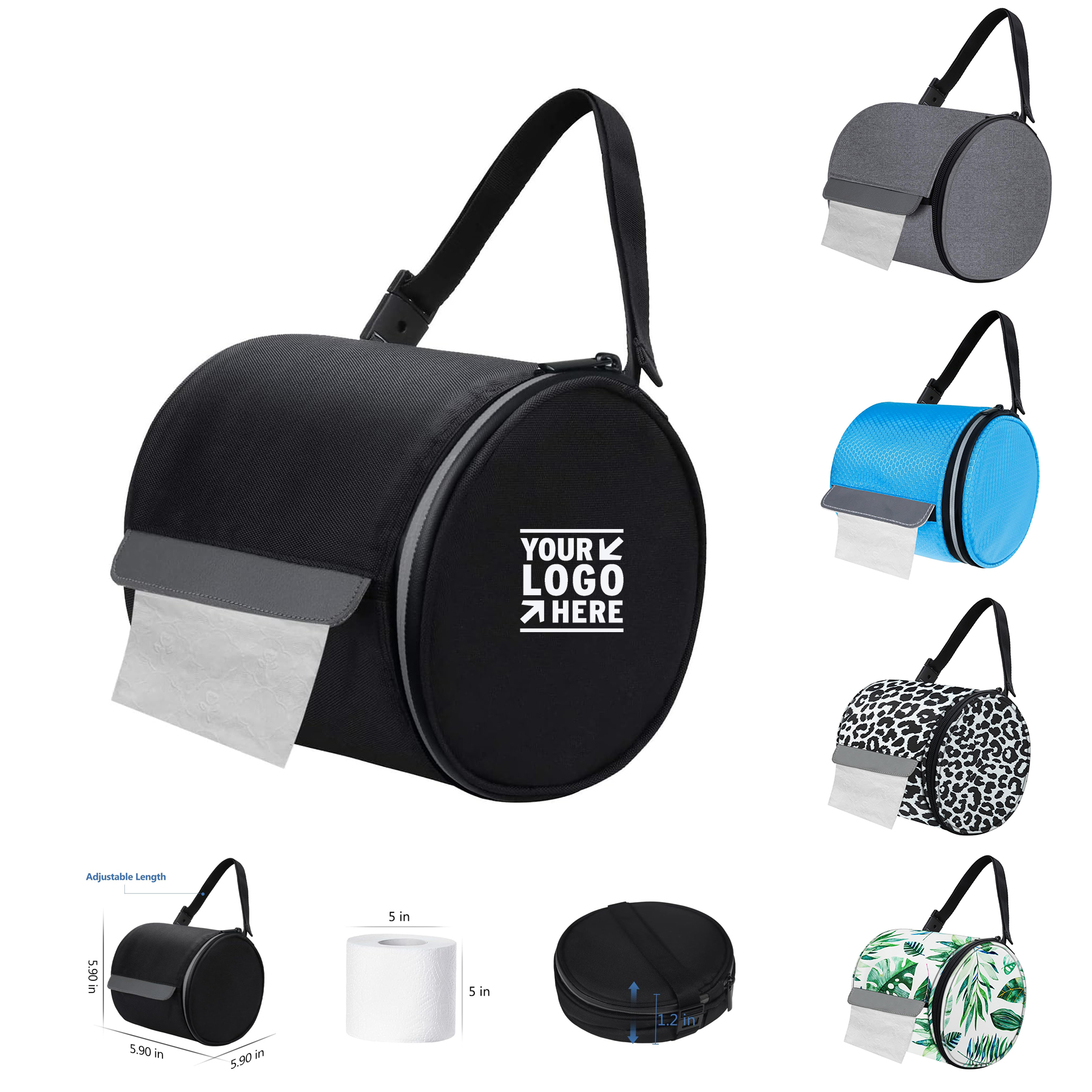 Hanging Toilet Paper Holder Waterproof Tissue Holder Portable Adjustable Foldable Roll Storage Bag
2