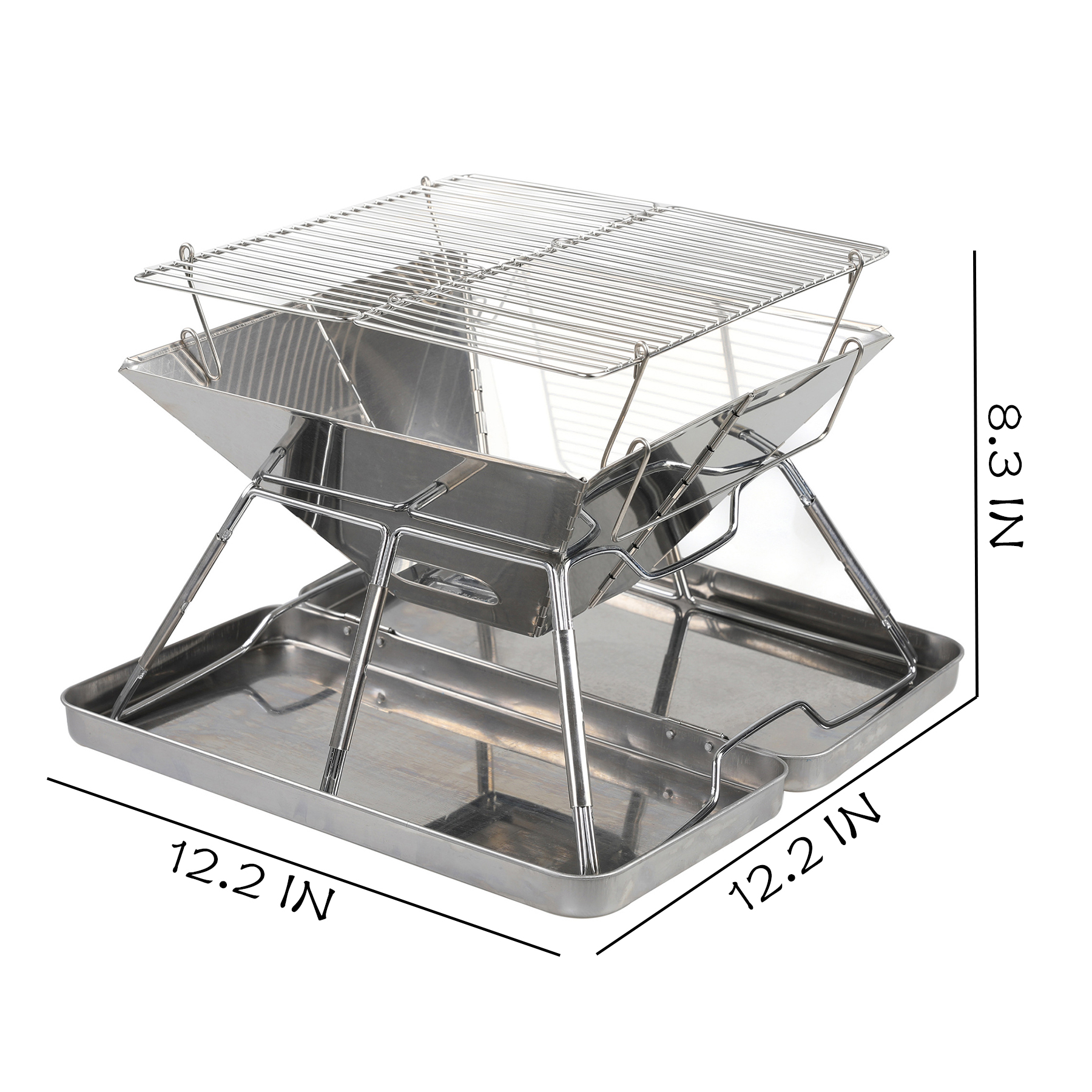 Stainless Steel Folding Barbecue Grill 4