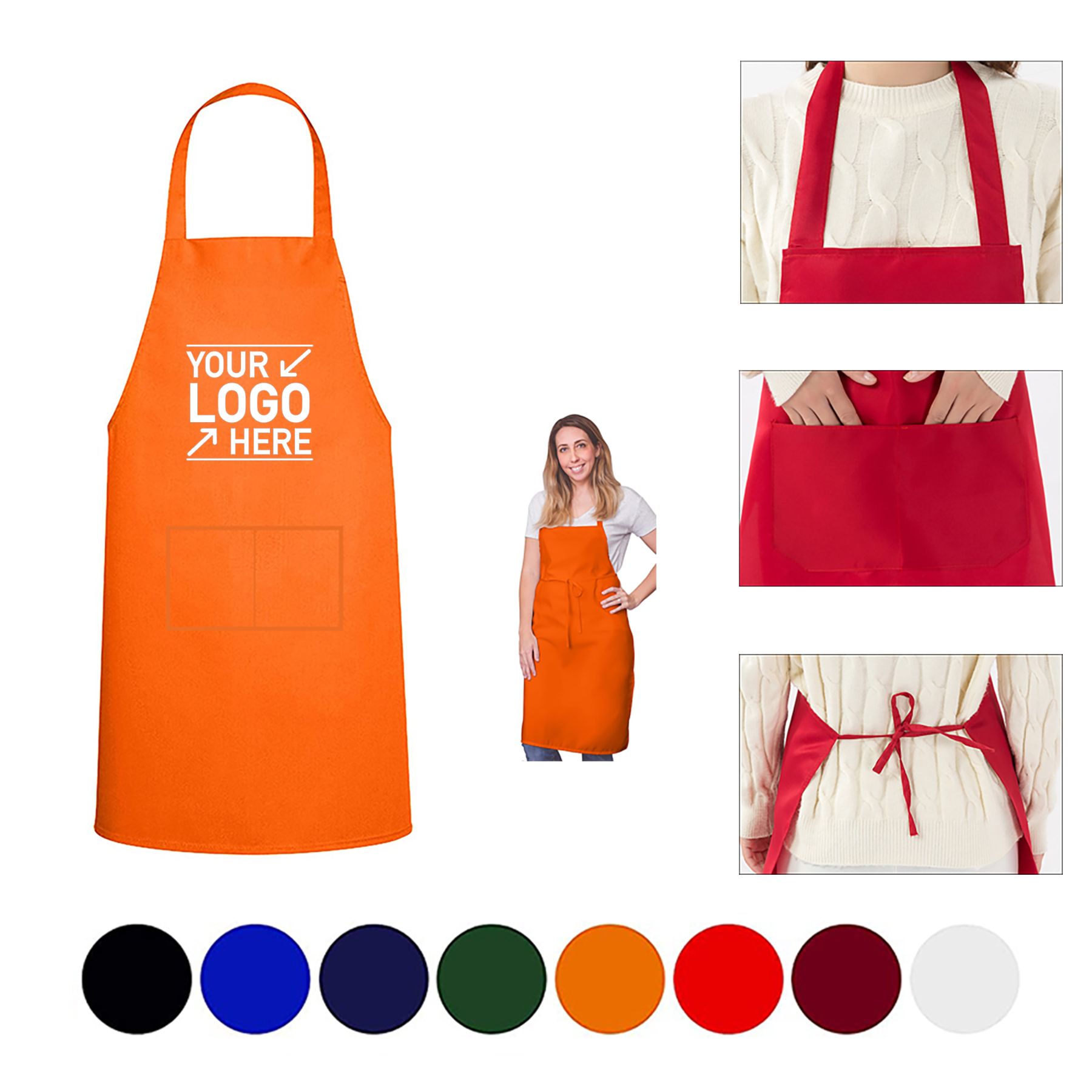Bib Apron with Pockets 2