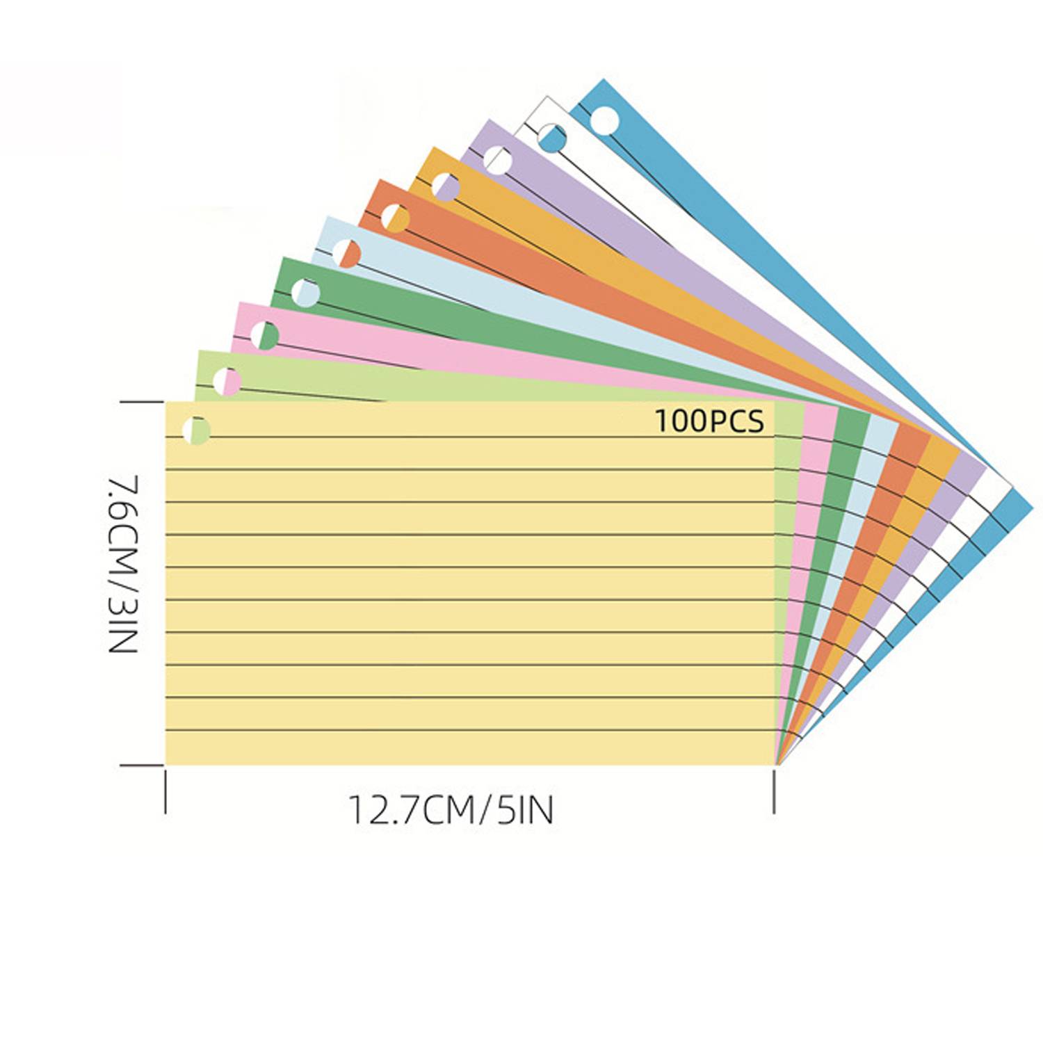 100PCS Double Sided Lined Index Notecards 2