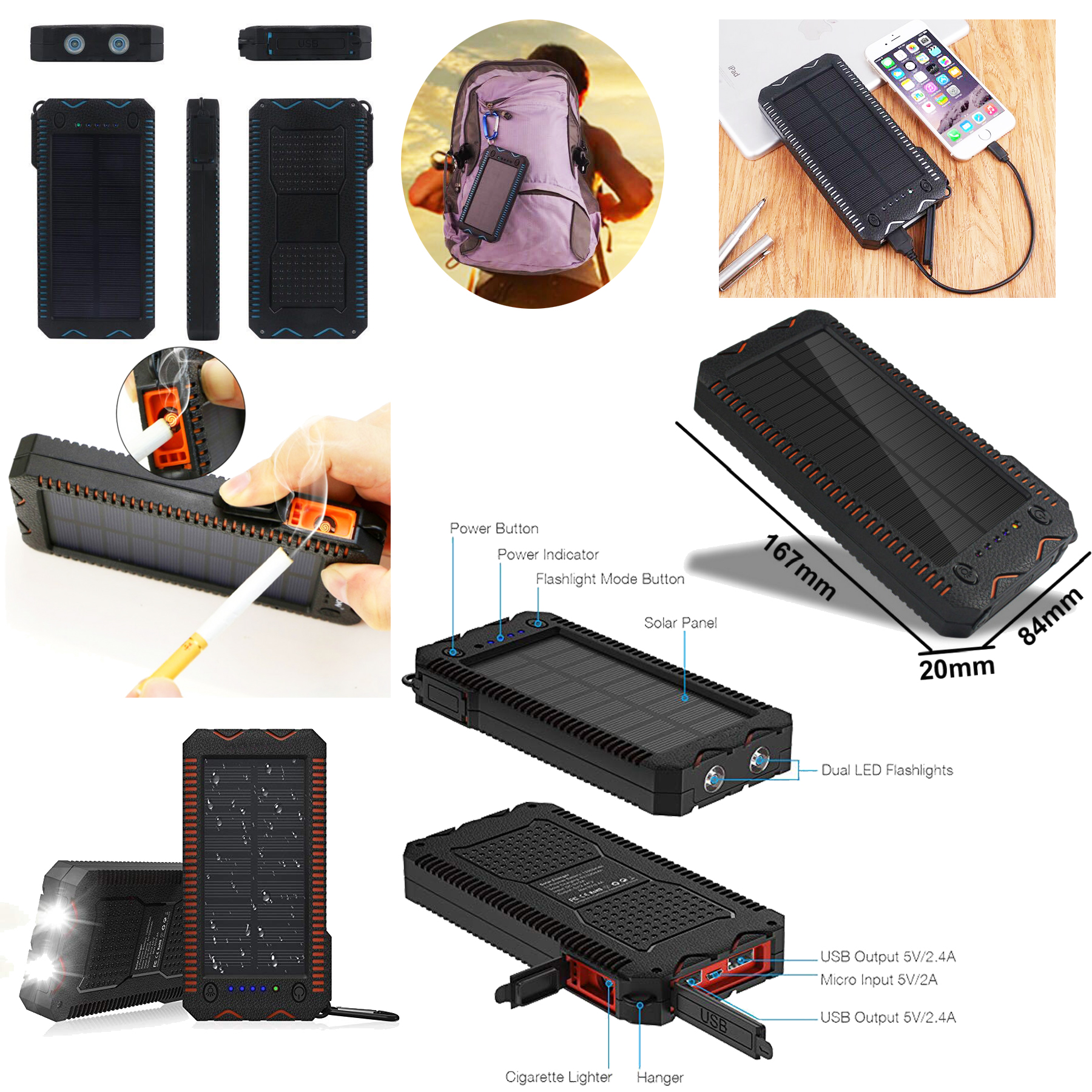 Waterproof Solar Charger Power Bank 1