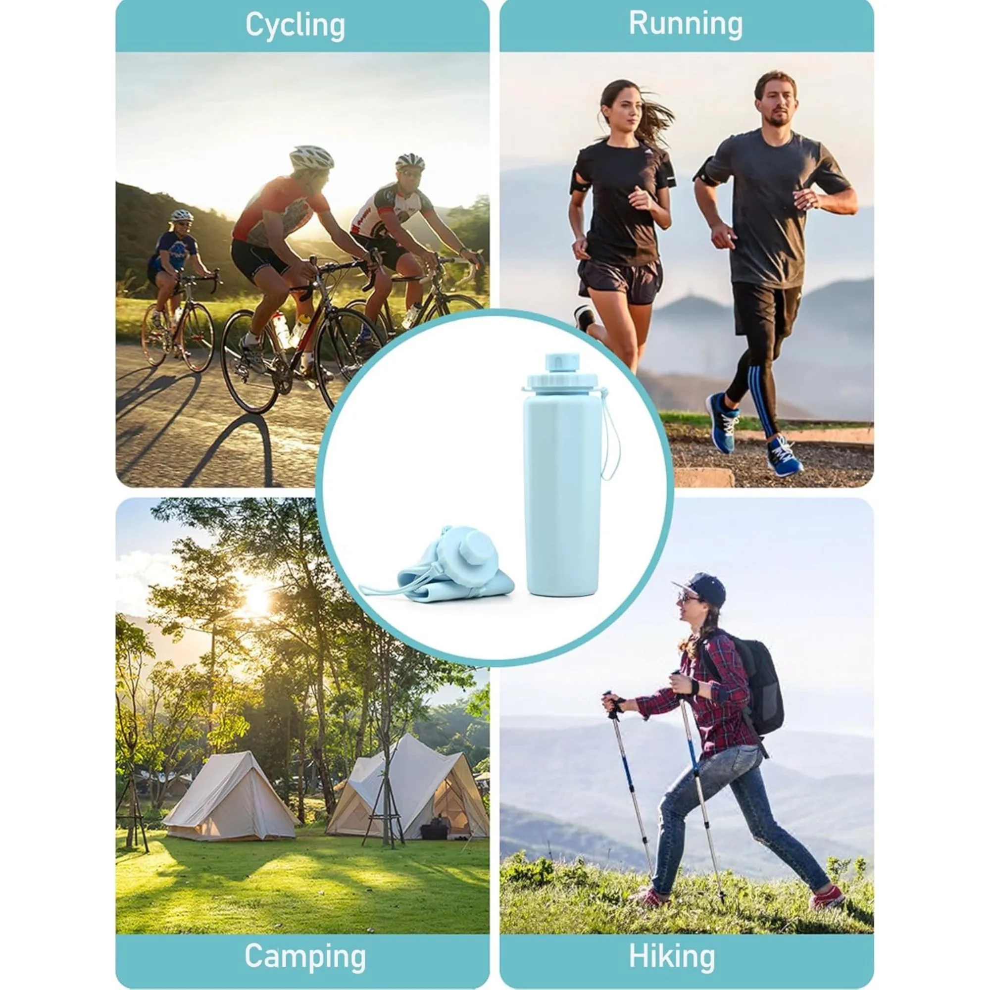 20.29 oz Portable Foldable Silicone Sports Water Bottle 5