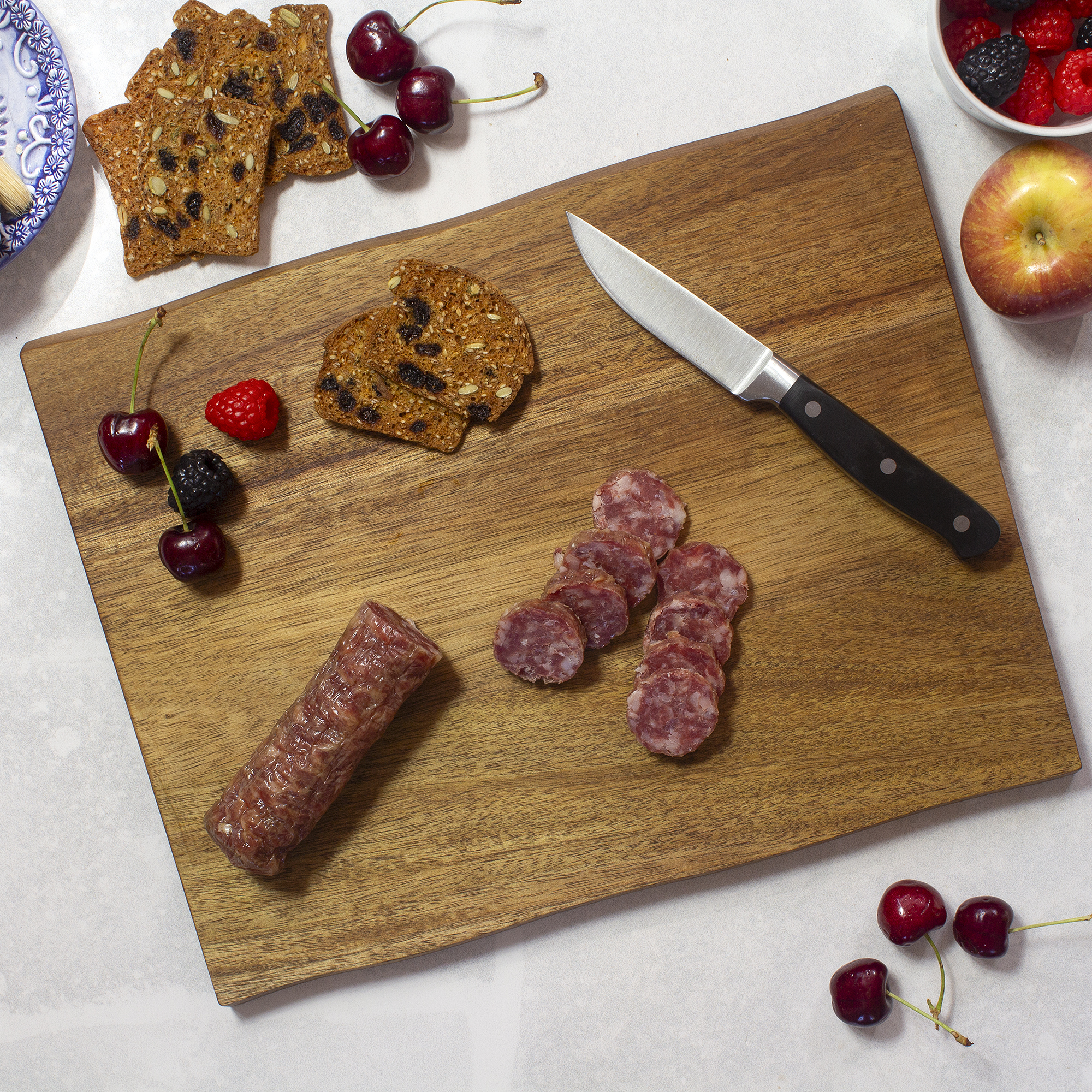 13" Acacia Charcuterie Board with Natural Style Edges 3