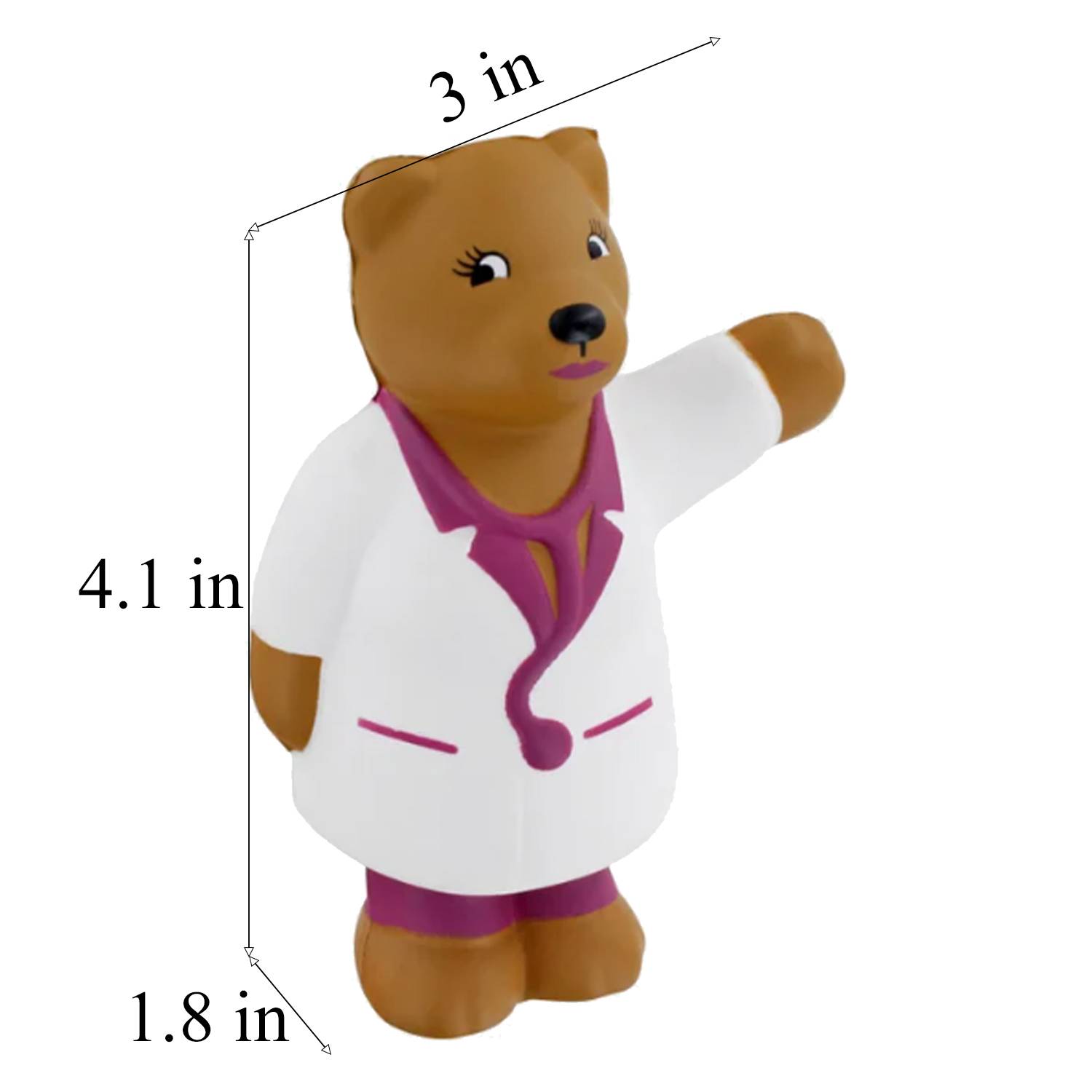 PU Foam Nurse Bear Stress Reliever Toy 6