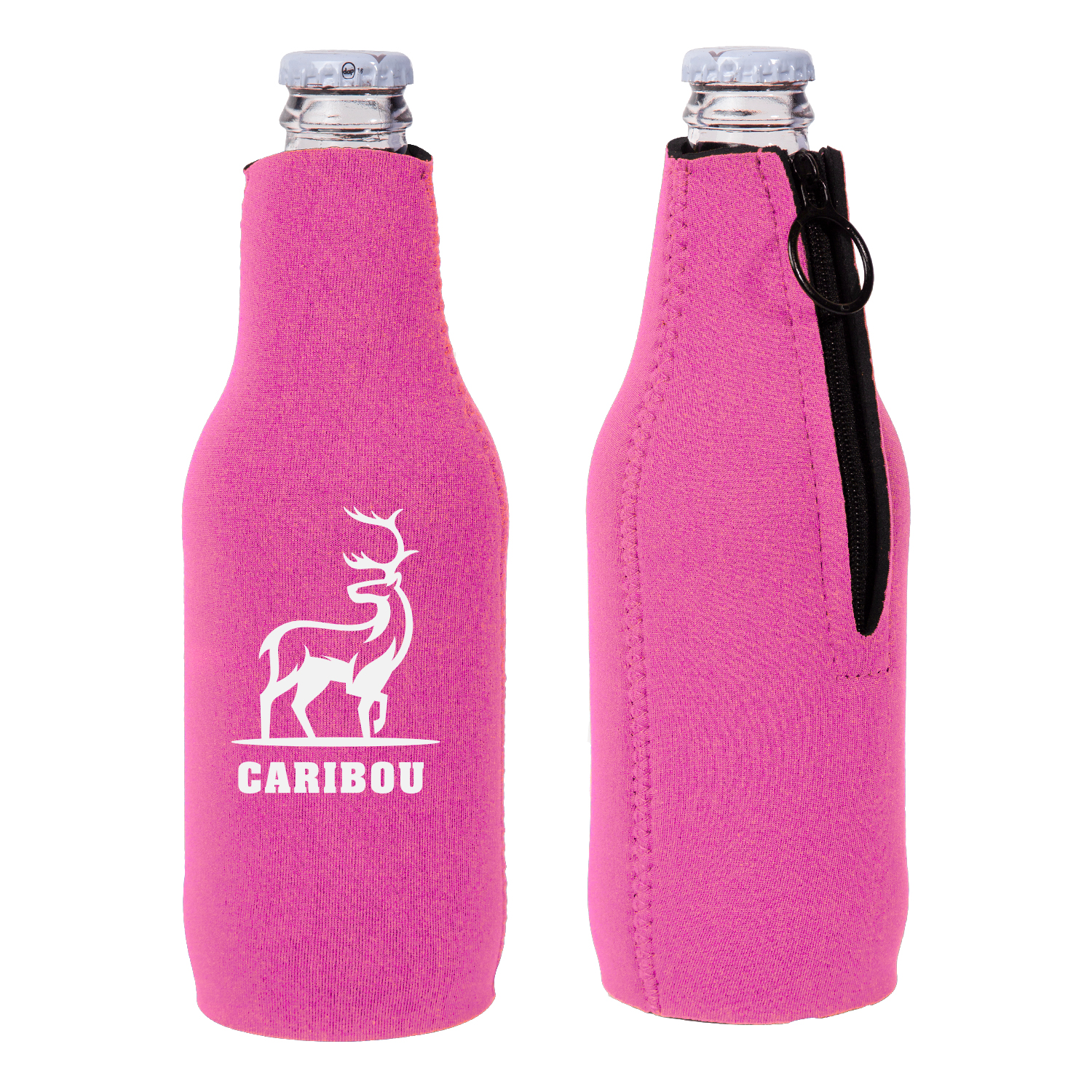 Neoprene Zipper Beer Bottle Cooler (1 Color Imprint) 4