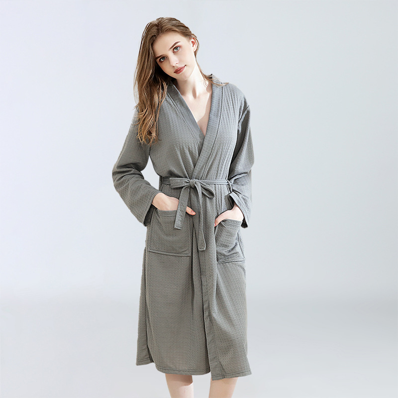 Women Men Waffle Bathrobes for Spring Summer 9