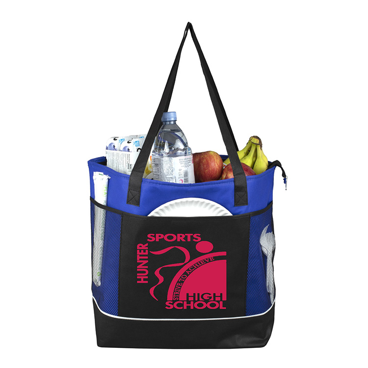 22"W x 16"H x 7 ½"Gusset - "FROST LINE" Super-Sized Insulated Zipper Cooler Tote 26