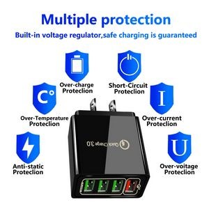 USB Wall Charger Adapter Fast Charging Block Compatible 4