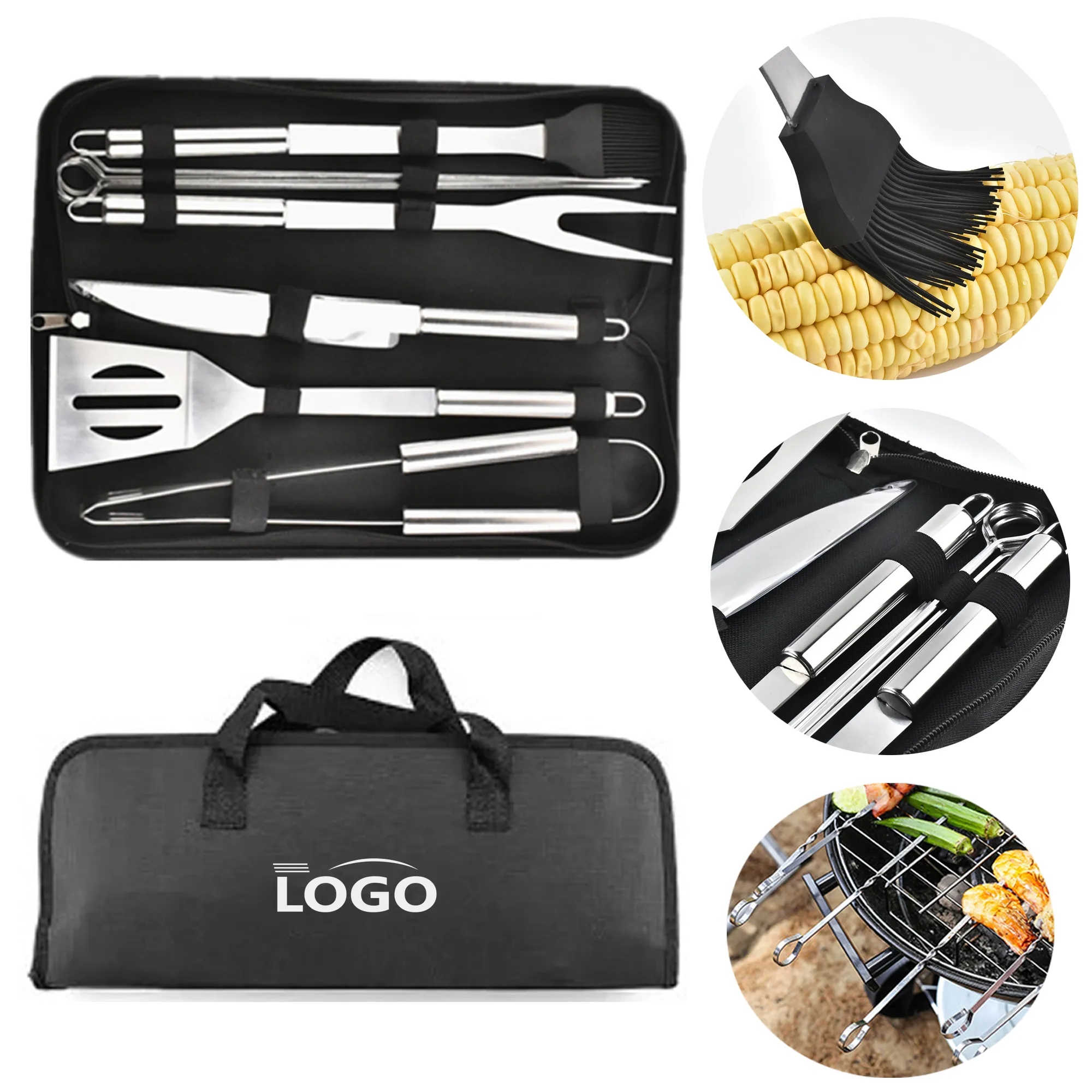 Stainless Steel 9pcs BBQ Utensil Set 3
