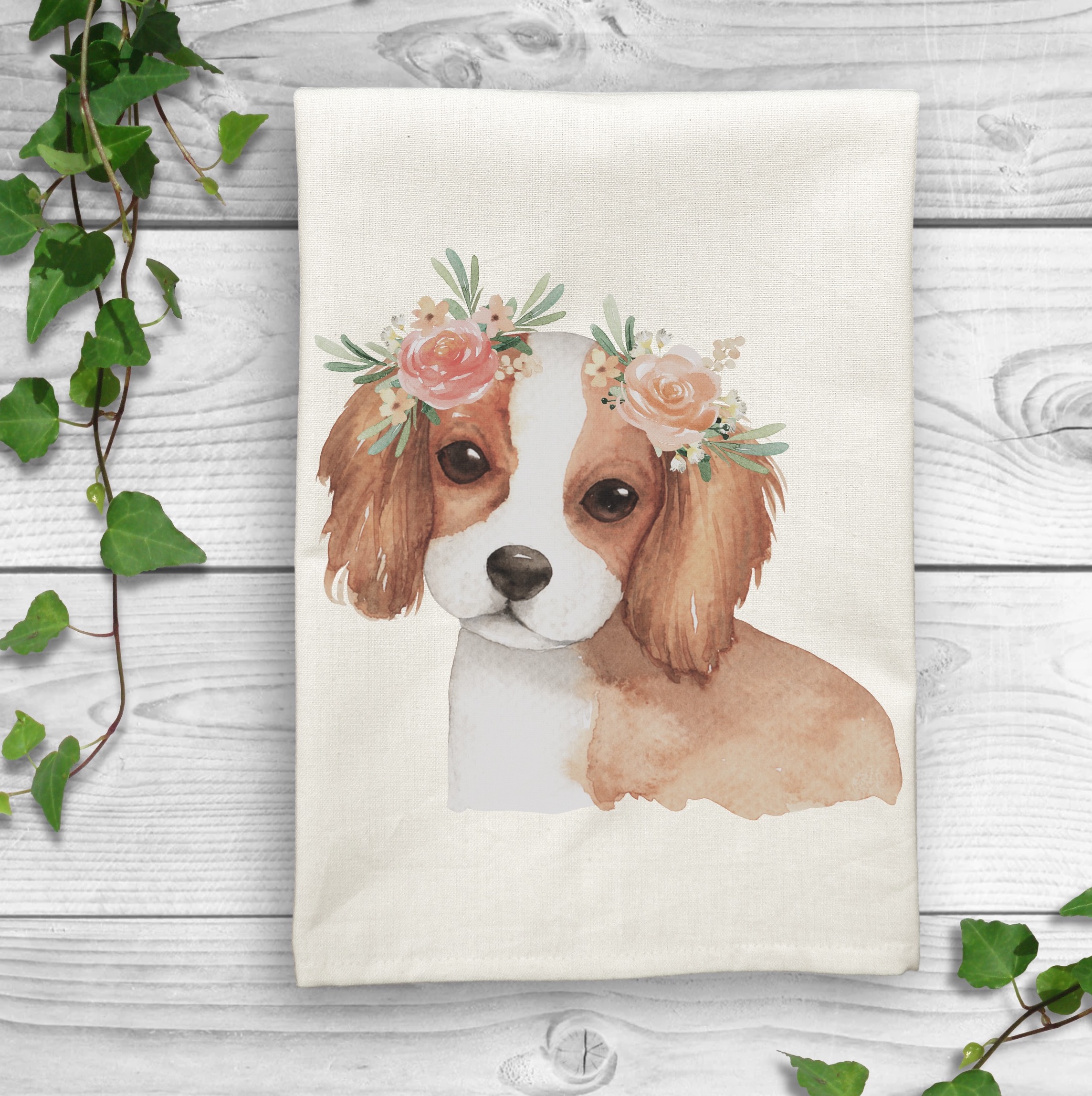White Solid Plain Weave Kitchen Towel with Custom Print 4