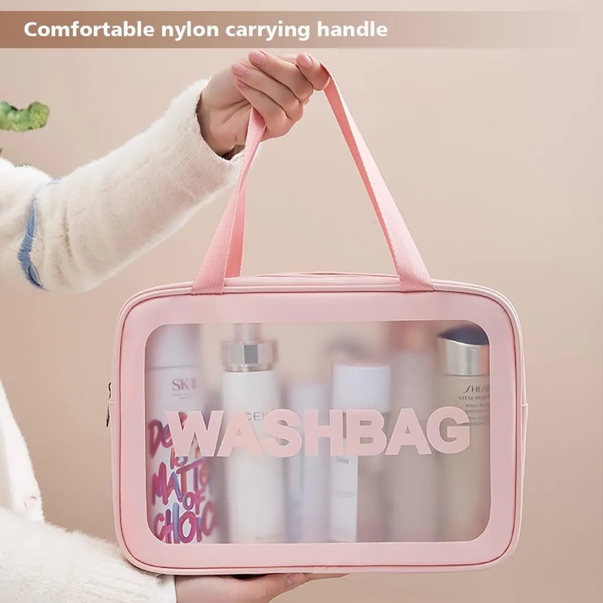 Translucent Toiletry Bag with with Handy Handle 3