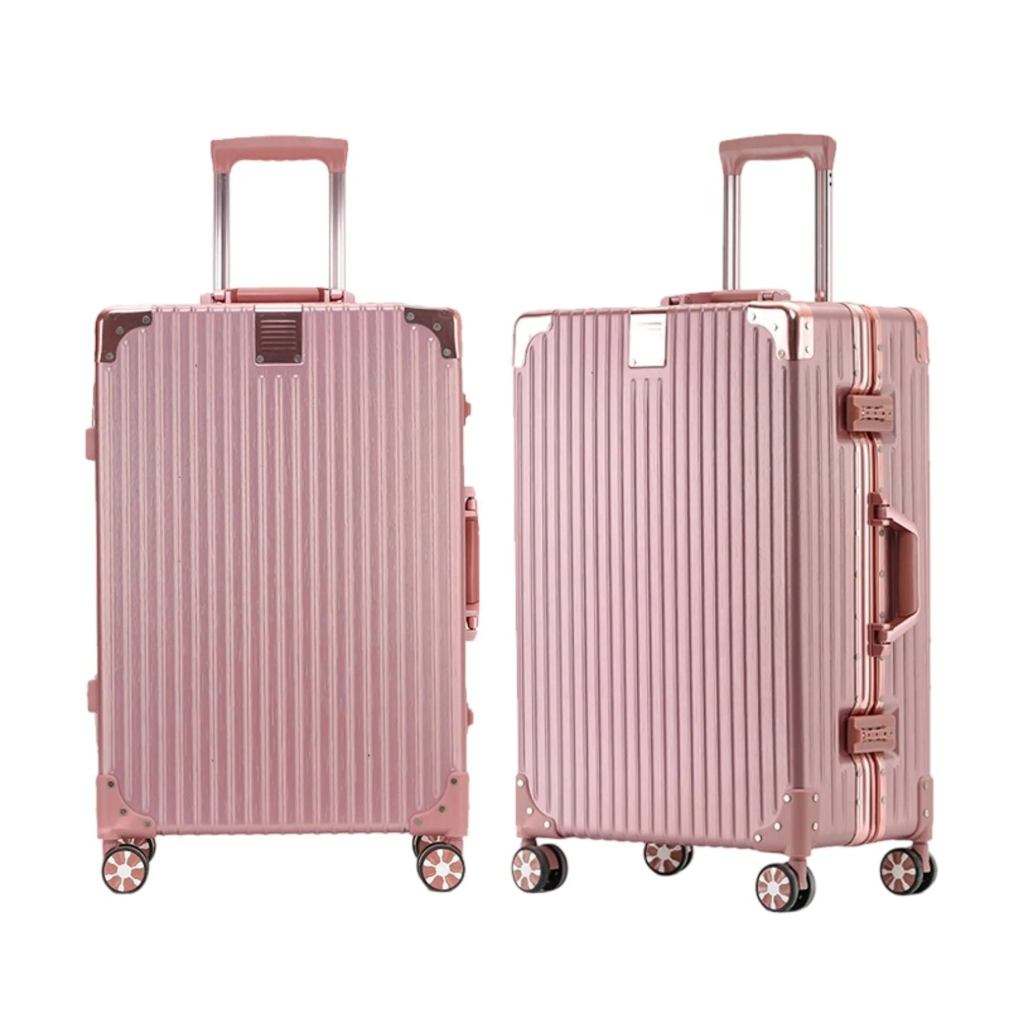 Retro Aluminum Frame Universal Wheel Luggage Compartment 7