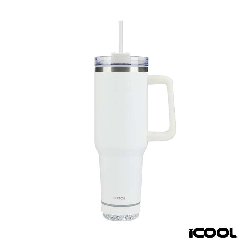 iCOOL® Borrego 40 oz. Double Wall, Stainless Steel Travel Mug with Speaker 5