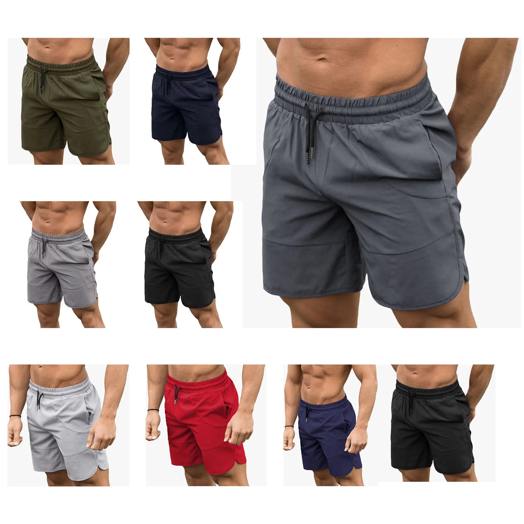 Men's Gym Shorts Quick Dry Training Running Belt Pockets 4