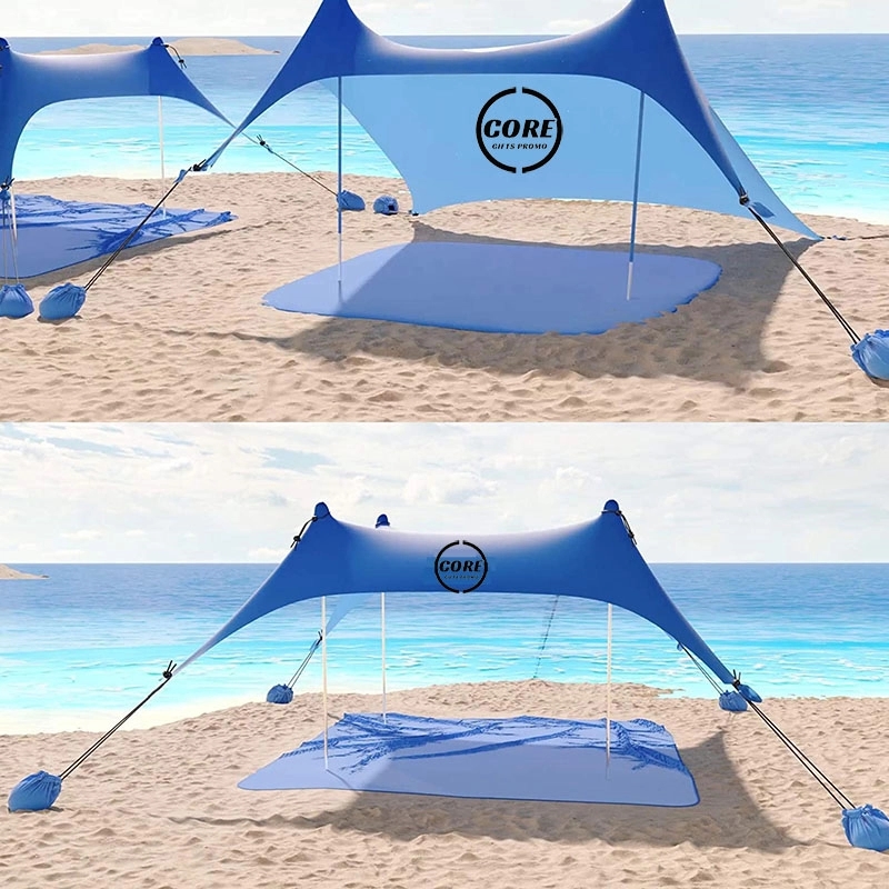 Family Beach Tent with 4 Aluminum Poles 2